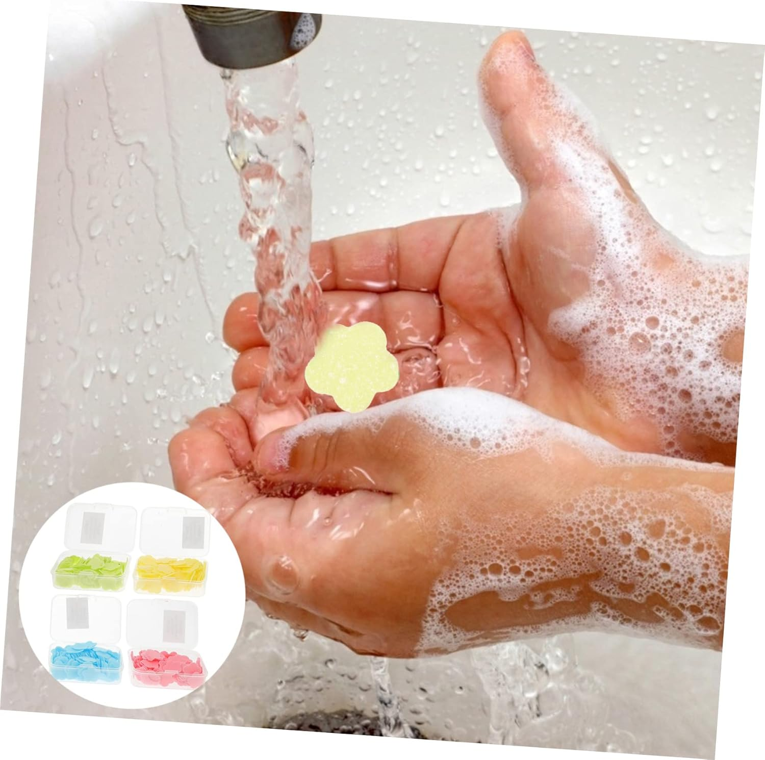 Disposable Travel Soap Sheets 10Pcs Foaming Hand Washing Paper Soap Portable Outdoor Use for Children Random Color image number 5