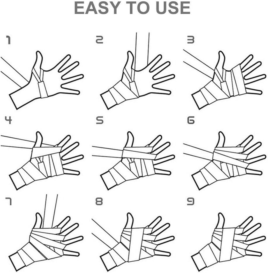 DMX INTL MMA Boxing Hand Wraps Inner Gloves Bandage Fist Protection Straps, 100% Cotton Ideal for Martial Arts Training, MMA, Muay Thai, Kickboxing & Combat Sports- 3 Pairs Pack (4.5) image number 1