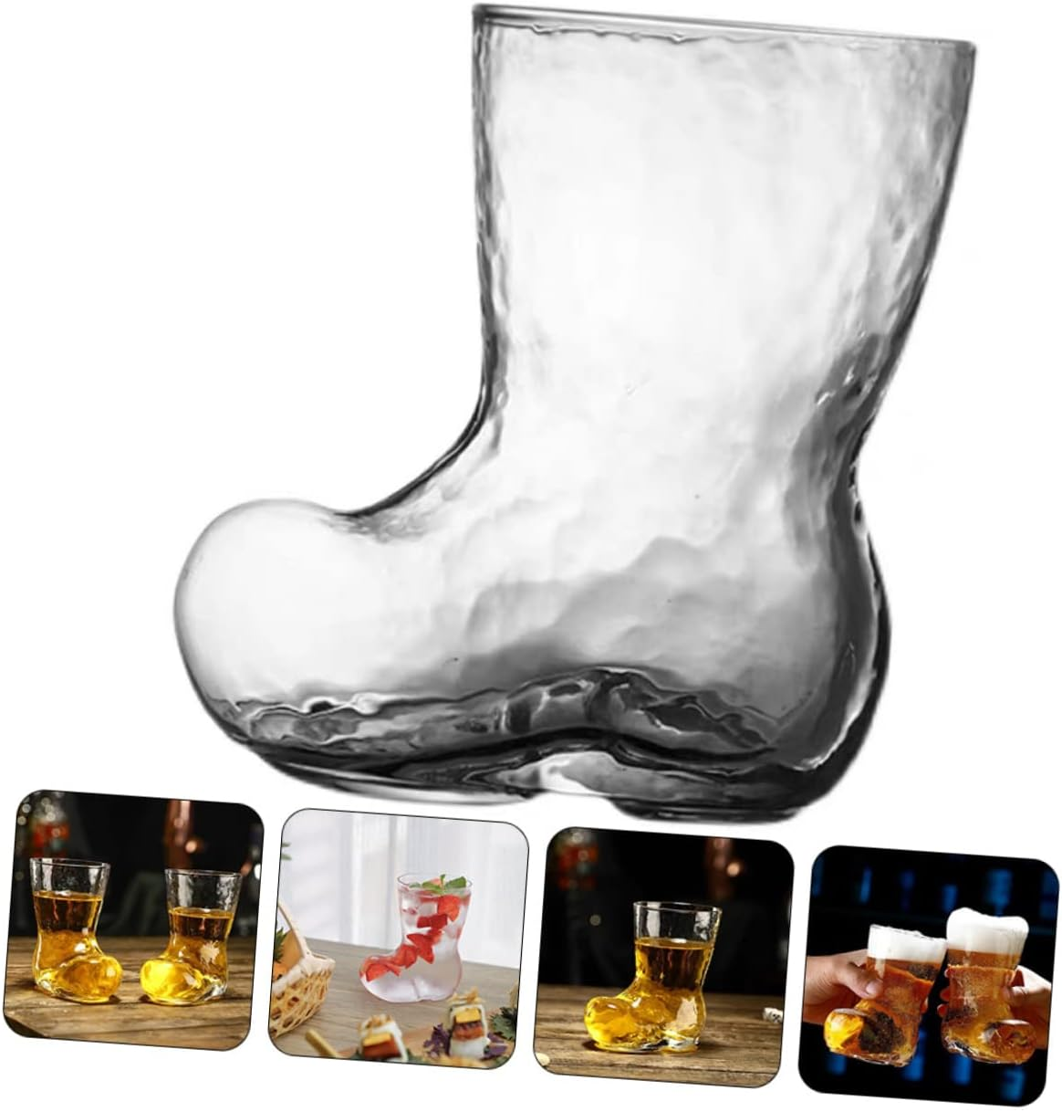 LABRIMP Boot Shaped Glass Cup Creative Beer Mug for Parties Unique Design Drinking Glass for Cold Beverages Stylish Bar Accessory for Home and Celebrations image number 3