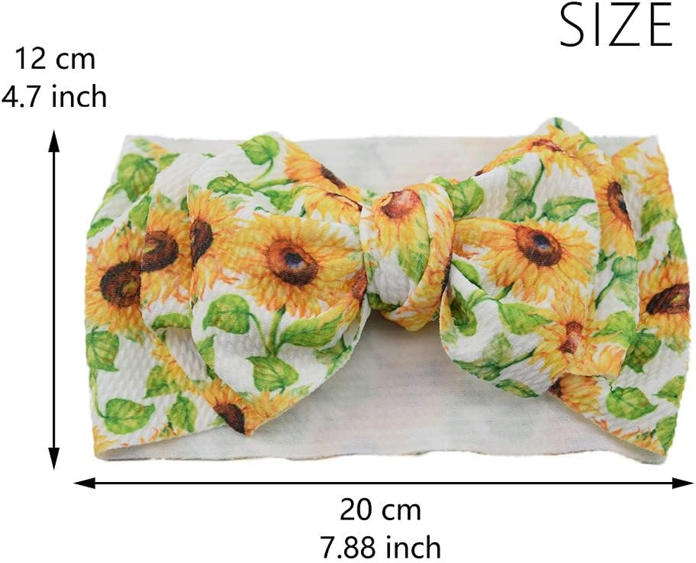 Baby Rainbow Stripe Headband Turban Bows for Baby Girls Rainbow Hair Band Bowknot Hair Accessory image number 2