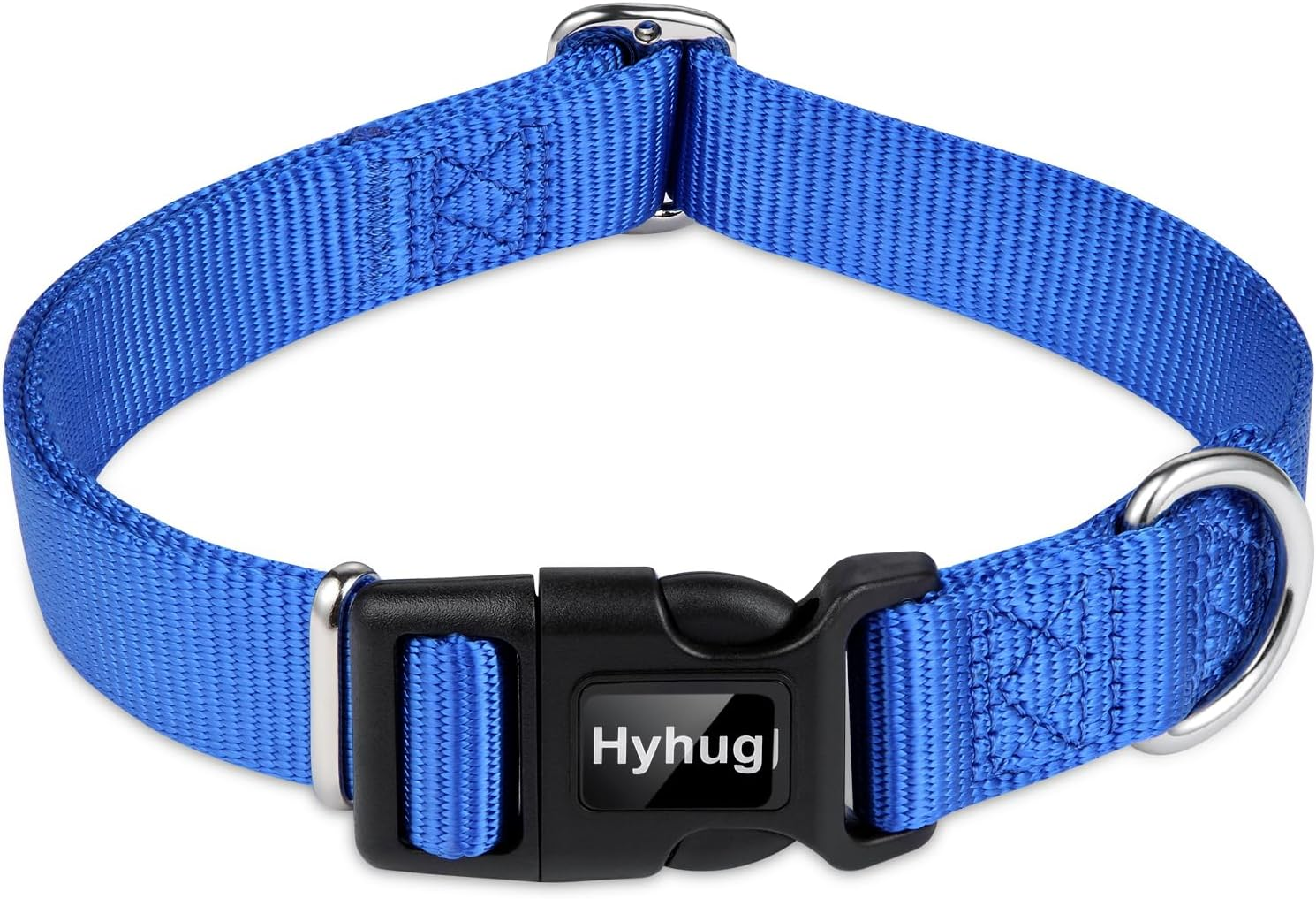 Hyhug Dog Collar with Quick Release Buckle, Heavy Duty Nylon, Basic Collar for Medium Dogs Daily Use Walking Jogging(Medium, Black)