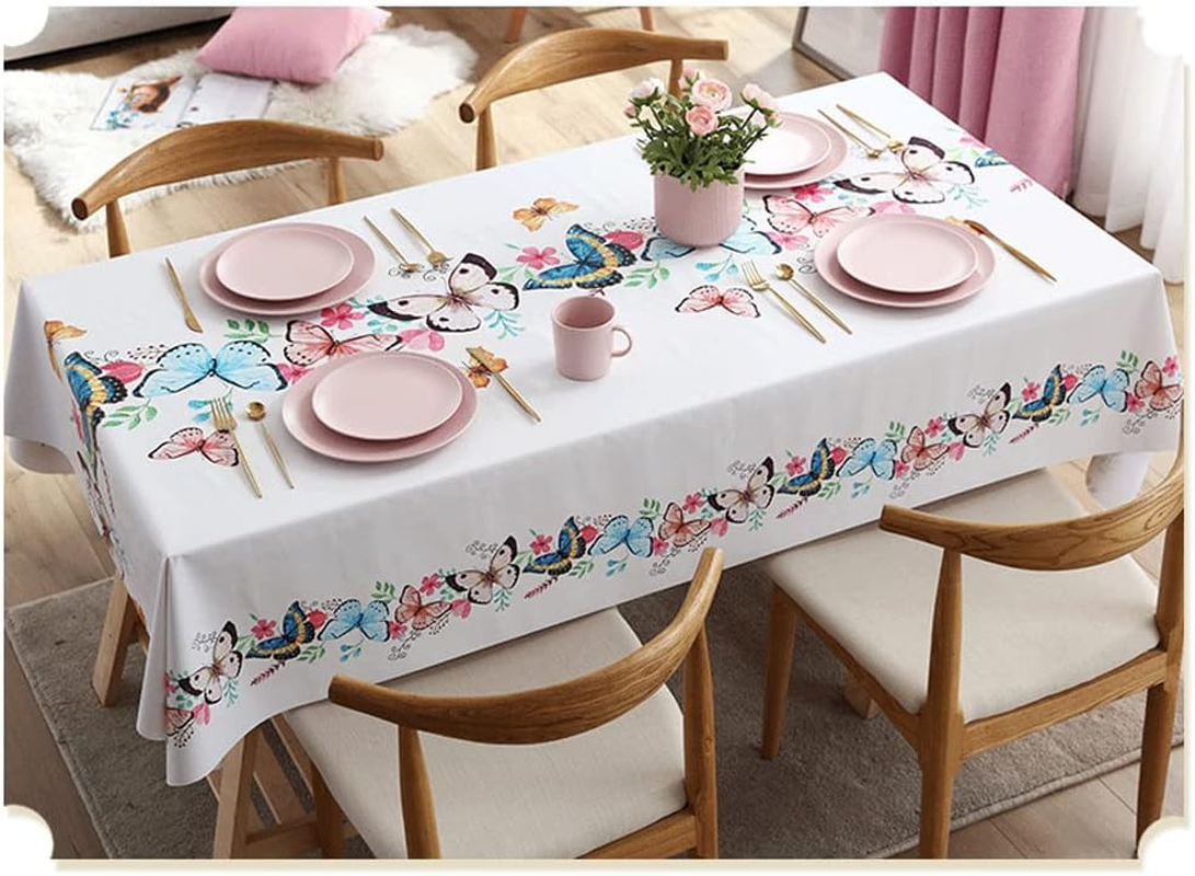 Waterproof Vinyl Tablecloths, Heavy Weight Oil Proof Wipe Clean PVC Table Cloth Plastic Table Cover for Kitchen Dining Table Indoor and Outdoor Use, 140 * 220Cm(55" X 86") image number 1