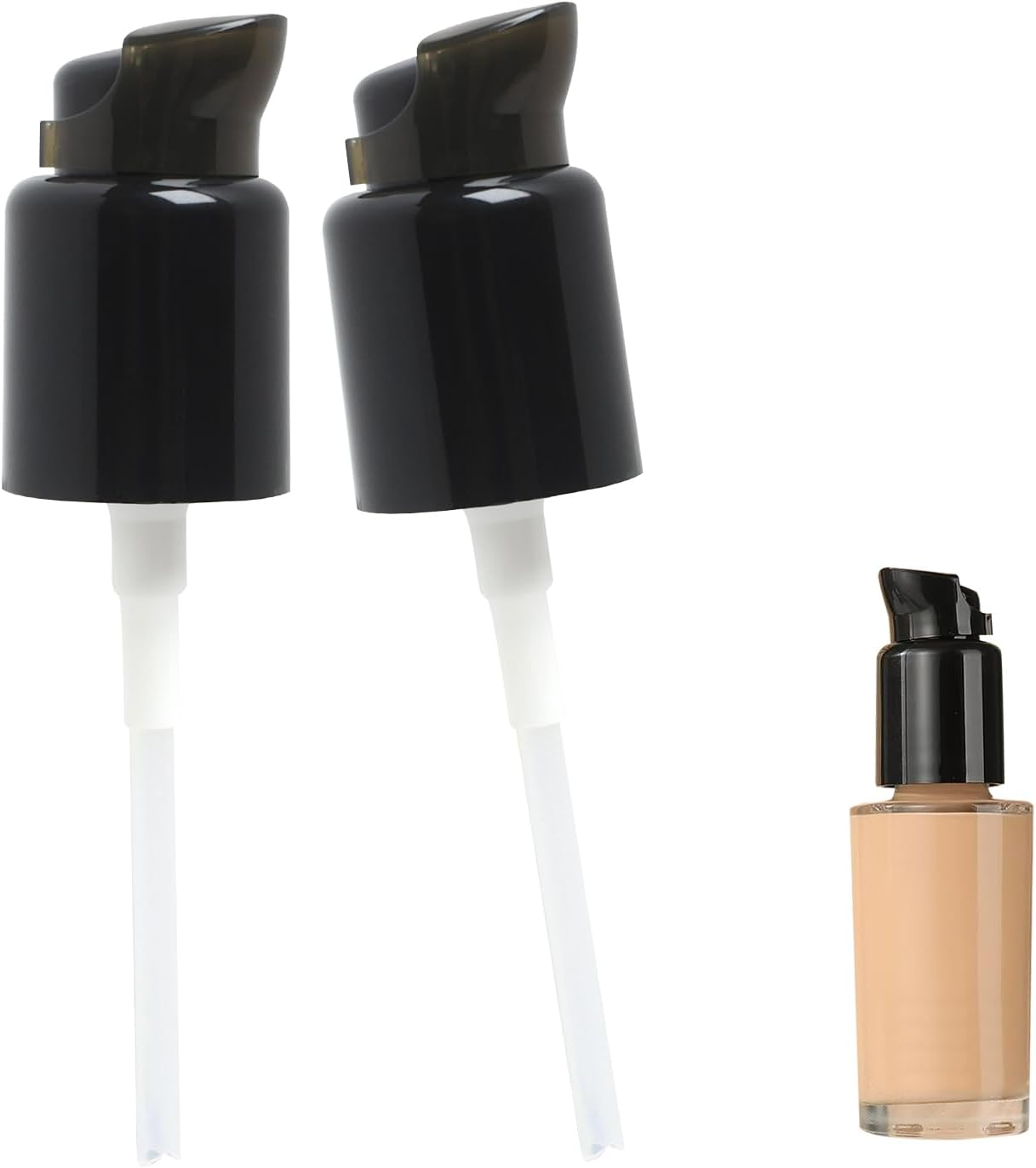 2Pcs Replacement Foundation Pump for MAC and Estee Lauder Double Wear Foundation, Black Replacement Dispenser Pump Make-Up Cosmetic Liquid, with Protective Cap and Pressure Head for Makeup Bottles image number 3