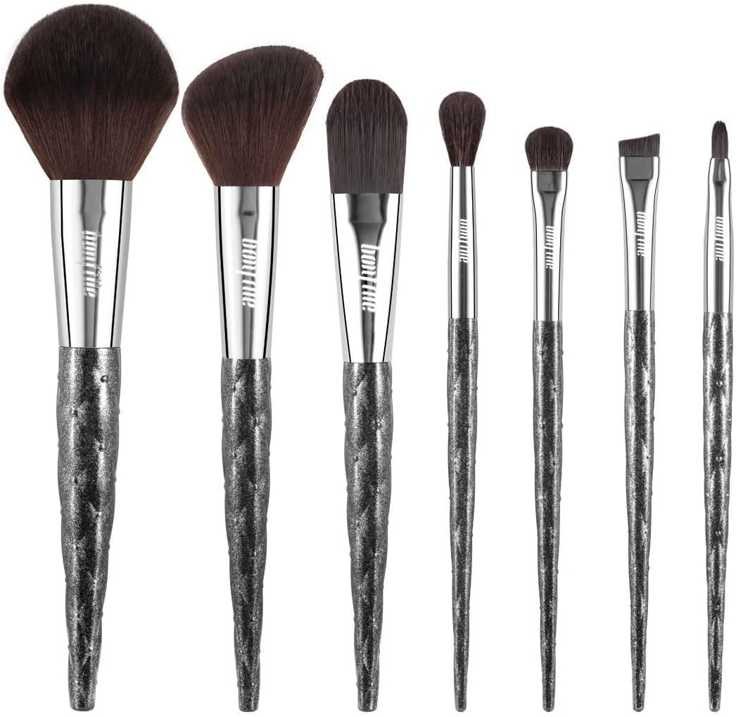 AUSWAY 7 Pcs Makeup Brushes Kit Cosmetic Eye Shadow Lip Liner Blending Beauty Set - Black image number 5