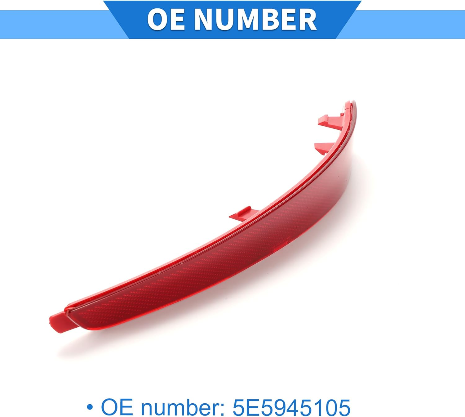 X AUTOHAUX Bumper Reflector Compatible for Skoda Octavia 3 III 5E3 2012, Durable ABS Plastic Red Rear Left Bumper Reflector Side Marker image number 2