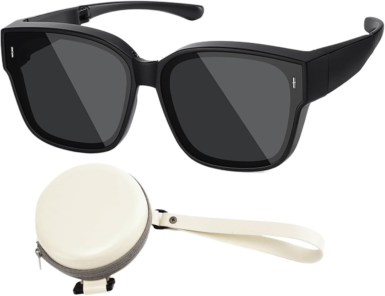 Krmoau Sunglasses to Wear over Glasses for Women - Foldable Sports Sunglasses | Stylish Glasses for Outdoor, Driving, Travel, Cycling, Fishing, Hiking for Men and Women