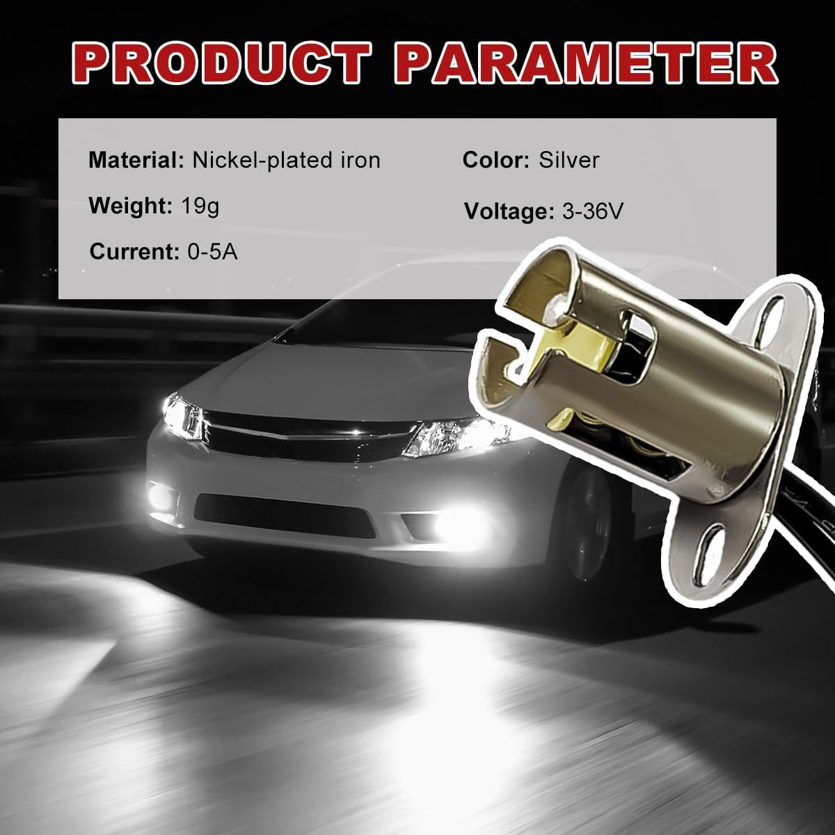 2 PCS Car Bulb Socket, BAY15D 1157 LED Light Bulb Snap-In Socket Holder with Wire Connector, Automotive Bulb Socket Adapter for Brake Lamp Turn Signal Light, Car Accessories image number 4