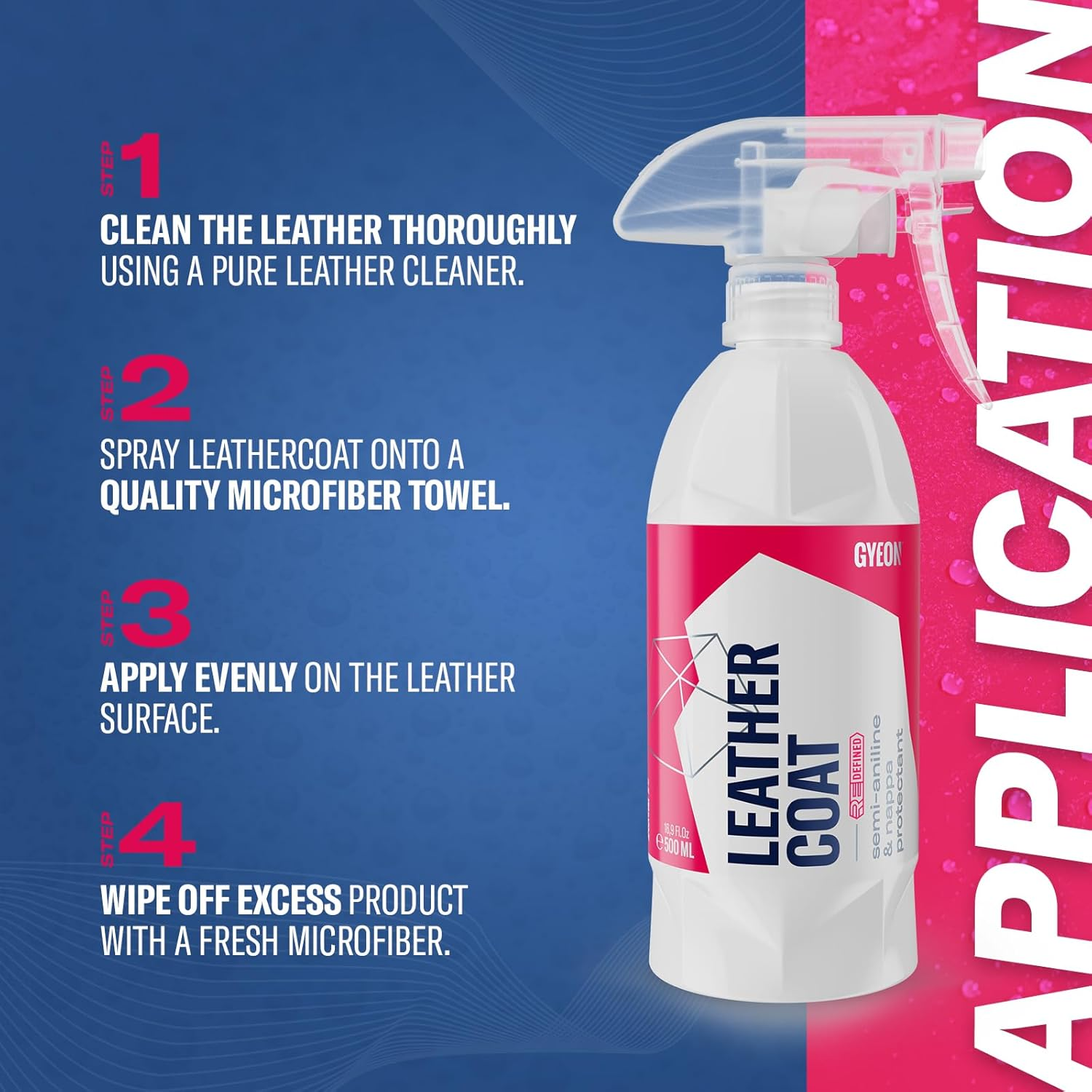 GYEON Quartz Q&sup2; Leathercoat - Easy to Use Leather Protection, Water Based, Wipe on Wipe Off, Non Greasy Satin Finish, Highly Repellent and Prevents UV Fading image number 6