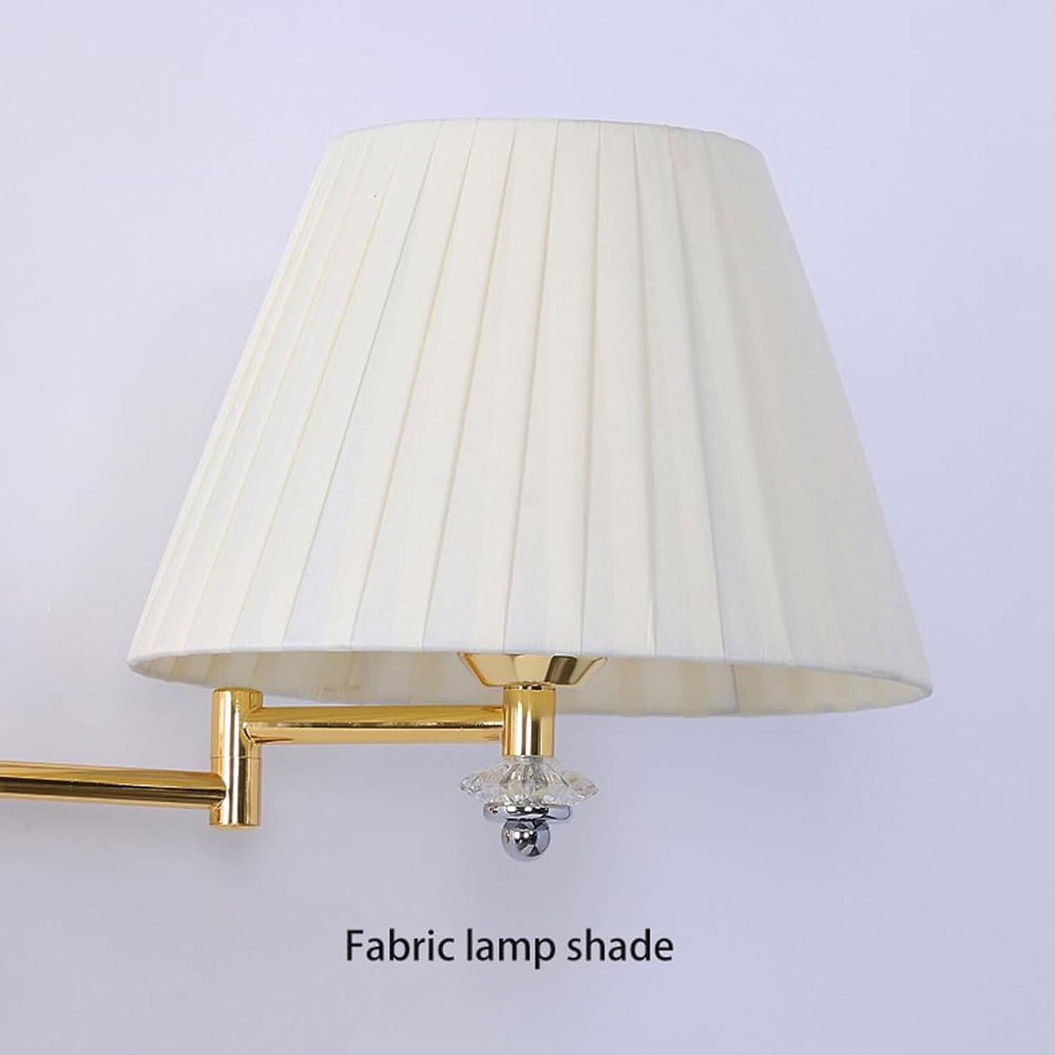 Swing Arm Wall Sconce Vintage Farmhouse Decor Wall Sconces Lighting Fixture with Beige/Yellow Fabric Shade Wall Lighting image number 5