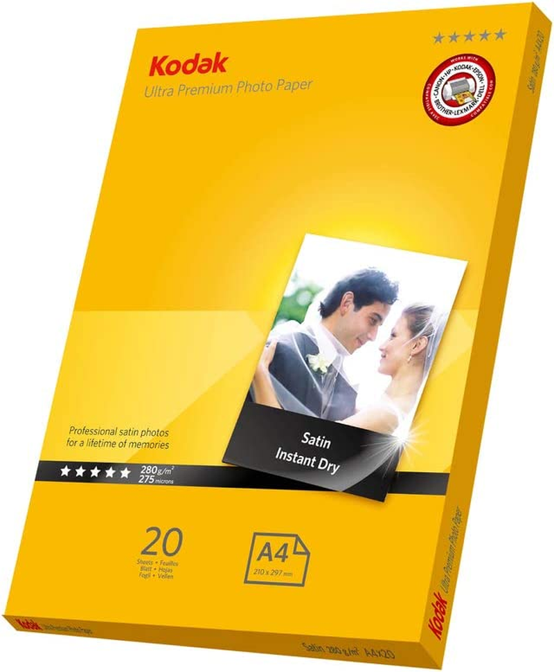 Kodak 280GSM 20 Sheets Ultra Premium Satin Instant Dry A4 Photo Paper K5740-090