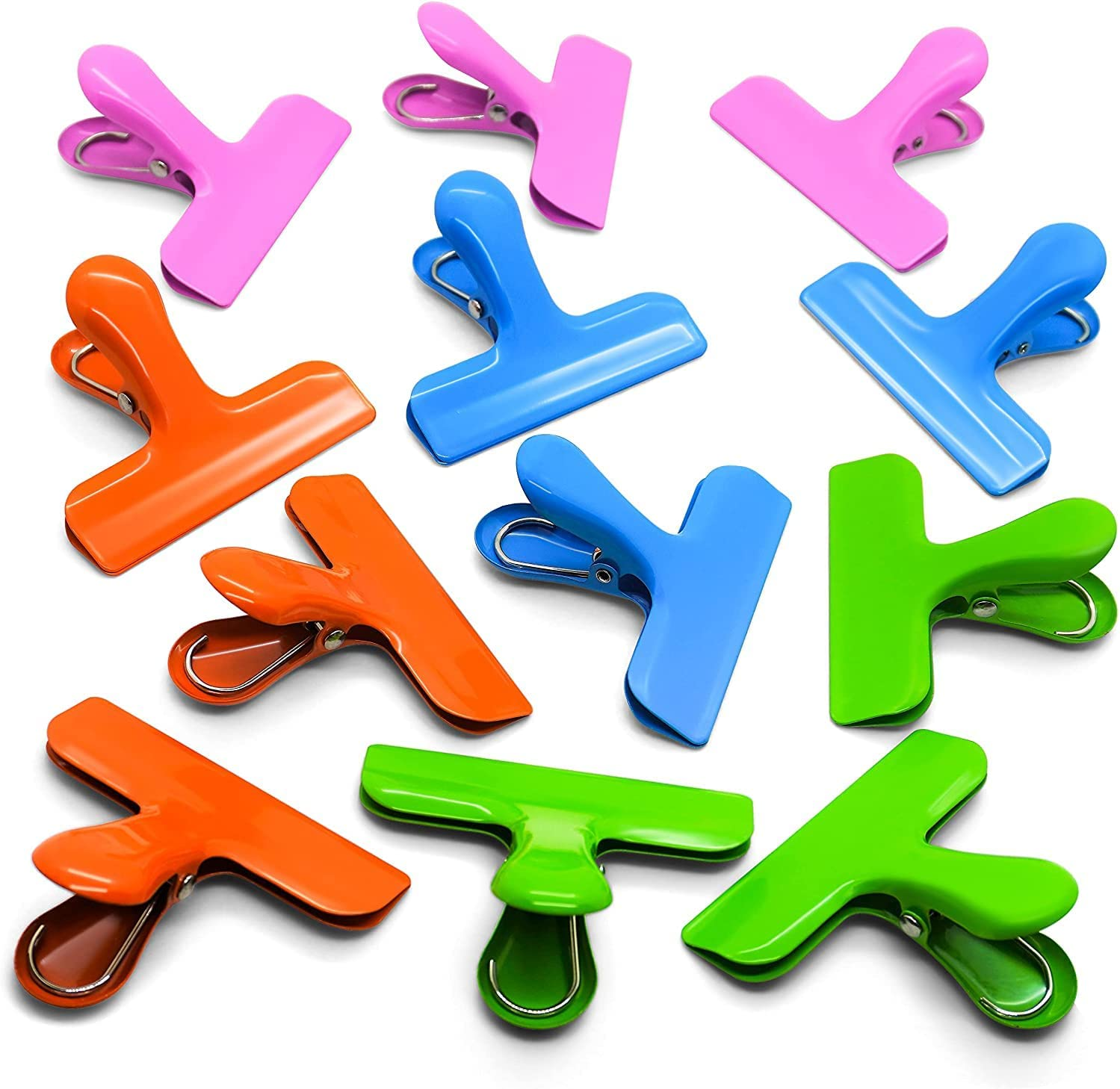 Croc Jaws Chip Clips - Non Magnetic. Stainless Steel. 3 Inches - Pack of 6, Black