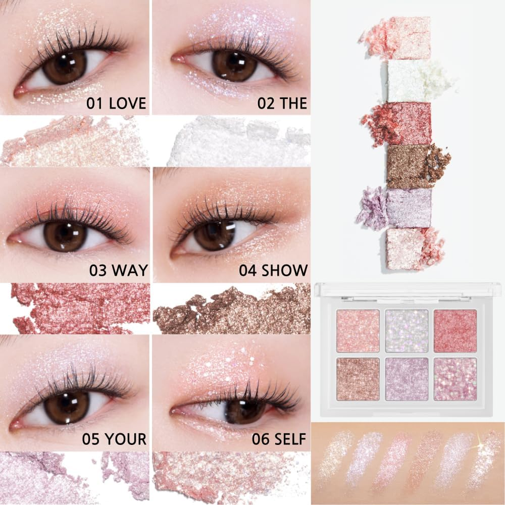 ABOUT TONE OH:MY Glitter Pop 3 Colors &ndash; Glitter Eyeshadow Palette, High Pigment, Eye Shadow Balm, Highlighter Makeup, Shimmer Pearl Eye Shadow, Long-Lasting, Korea Eye Makeup (02 MY:FAIRY) image number 6