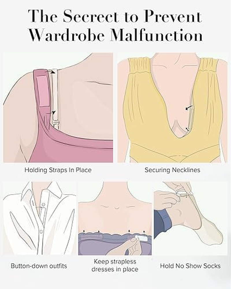 Double Sided Cloth Tape, Fashion Tape for Women, Body Tape - Clothing Tape to Keep Clothes in Place,All Day Strength Tape Adhesive, Invisible and Clear Tape for Sensitive Skins(50 Strips)