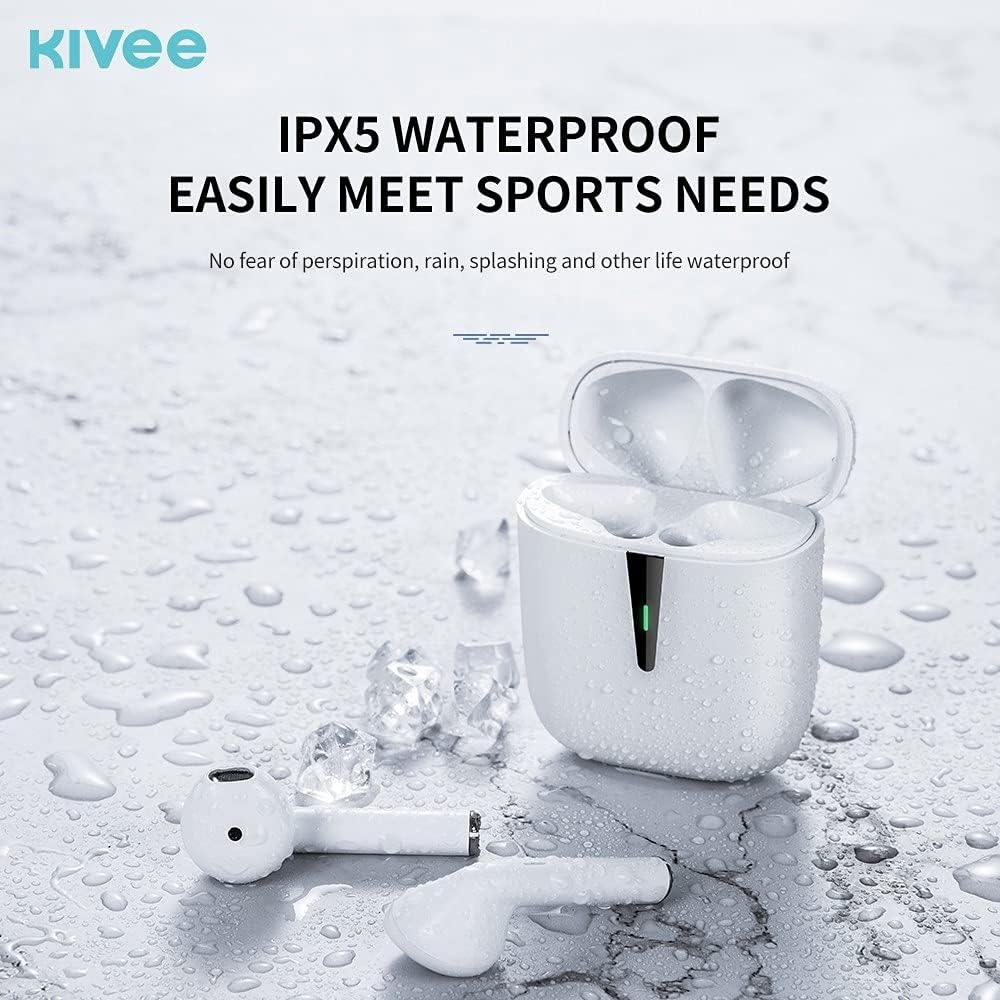 Kivee TW73 Bluetooth 5.0 Wireless Earphone White image number 2