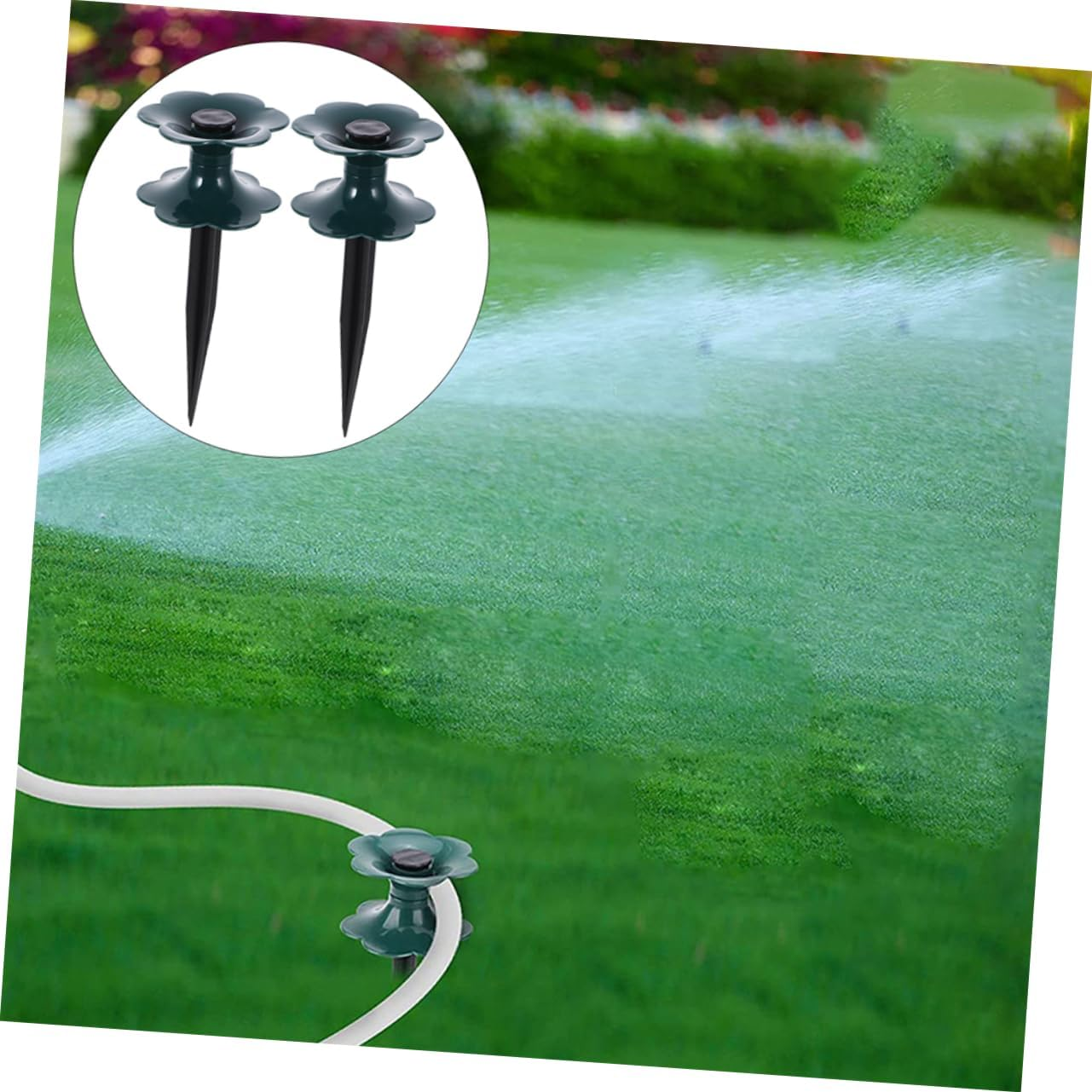 PHENOFICE 3Pcs Water Hose Reel Gardening Water Hose Guide Stakes Garden Holder Lawn Guide Spike Plant Watering Stakes image number 5