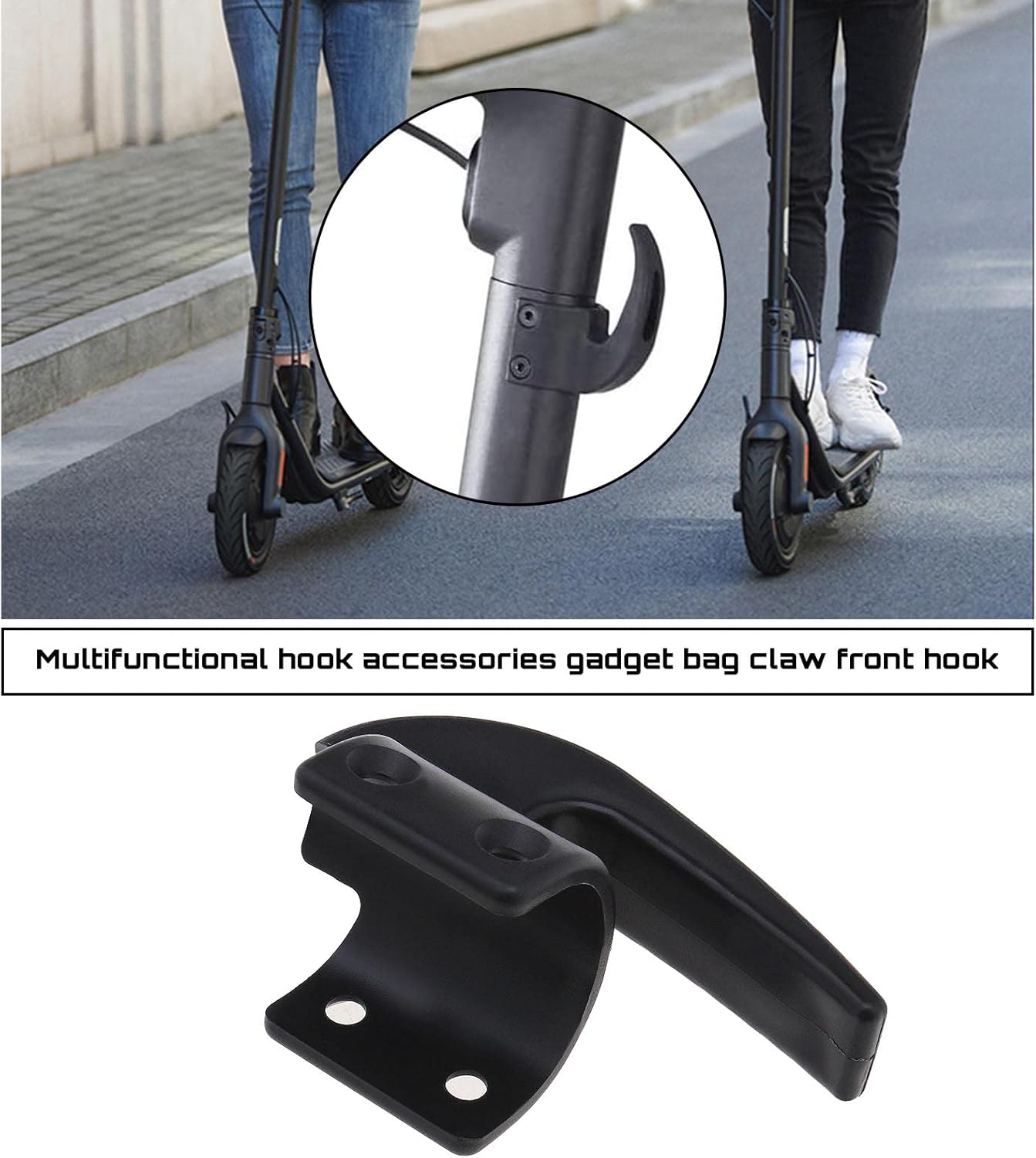 SING F LTD 2 Sets Electric Scooter Front Hook Multifunctional Hook Accessories Gadget Bag Claw Front Hook Compatible with Ninebot Max G30 image number 1