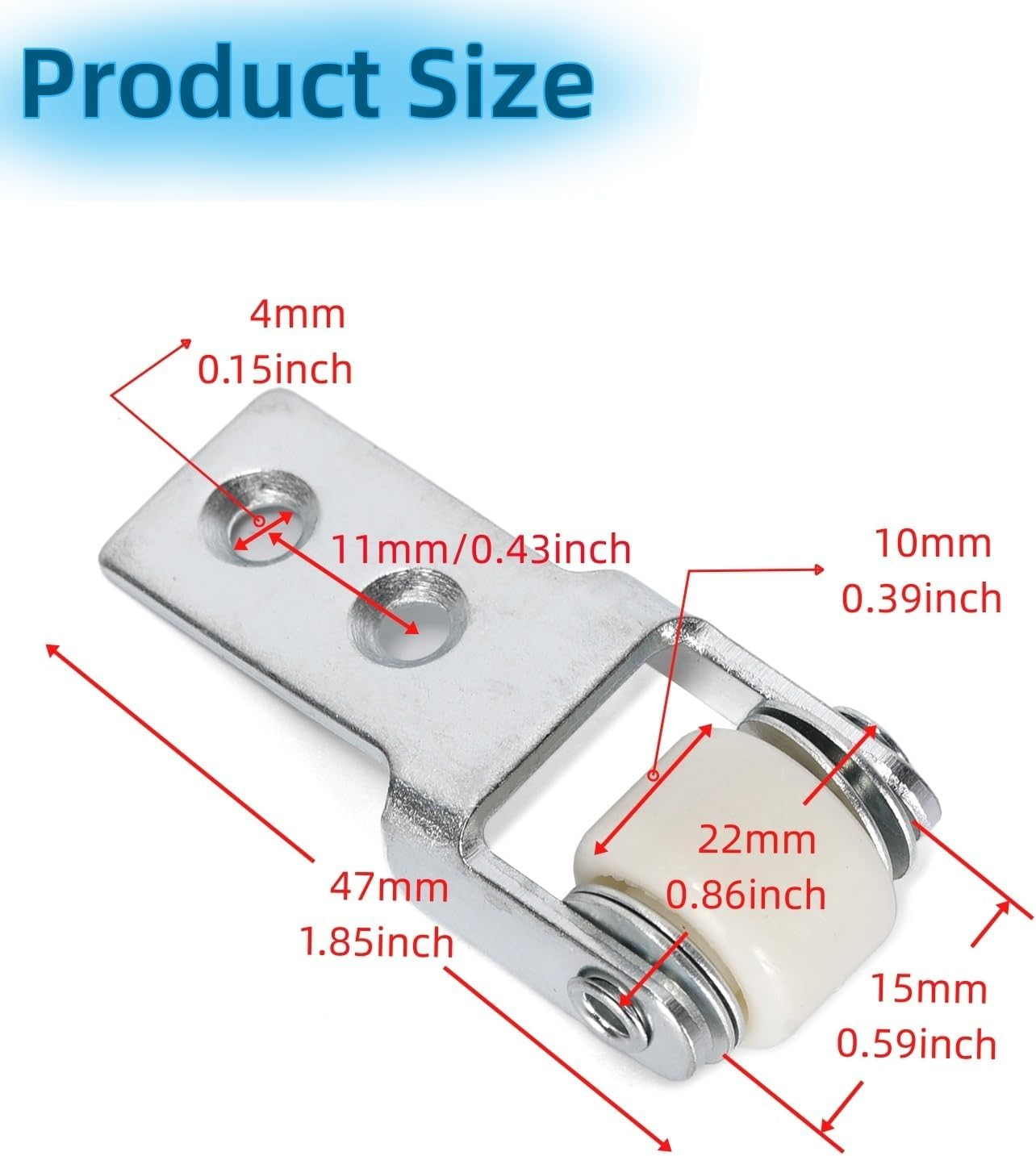 12Pcs White 15Mm Diameter Nylon Track Roller Guide Wheels for Sliding Bar Doors, Mirror Cabinet Doors, Drawers, Glass Doors. image number 5
