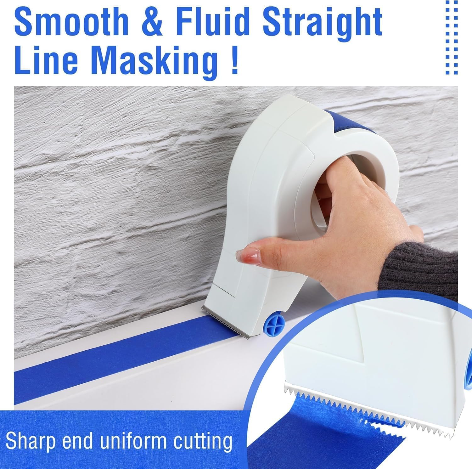 Masking Paint Tape Applicator Cutter with Blue Each 1.4 Inch Painters Tape for Painting, Trim, Windows, and Door Frames