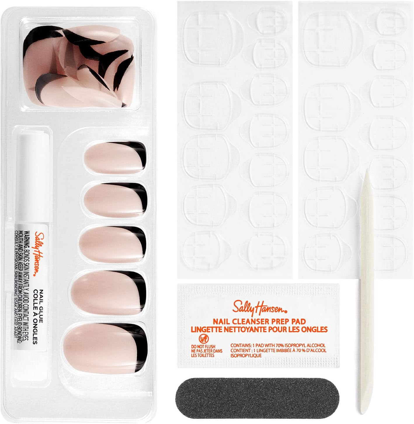 Salon Effects Perfect Manicure Oval Nails - OV141 Swoop There It Is by Sally Hansen for Women - 52 Pc 24 Nails, 24 Adhesive Tabs, Nail File, Pre Pad, Cuticle Stick, 0.06Oz Nail Glue image number 3