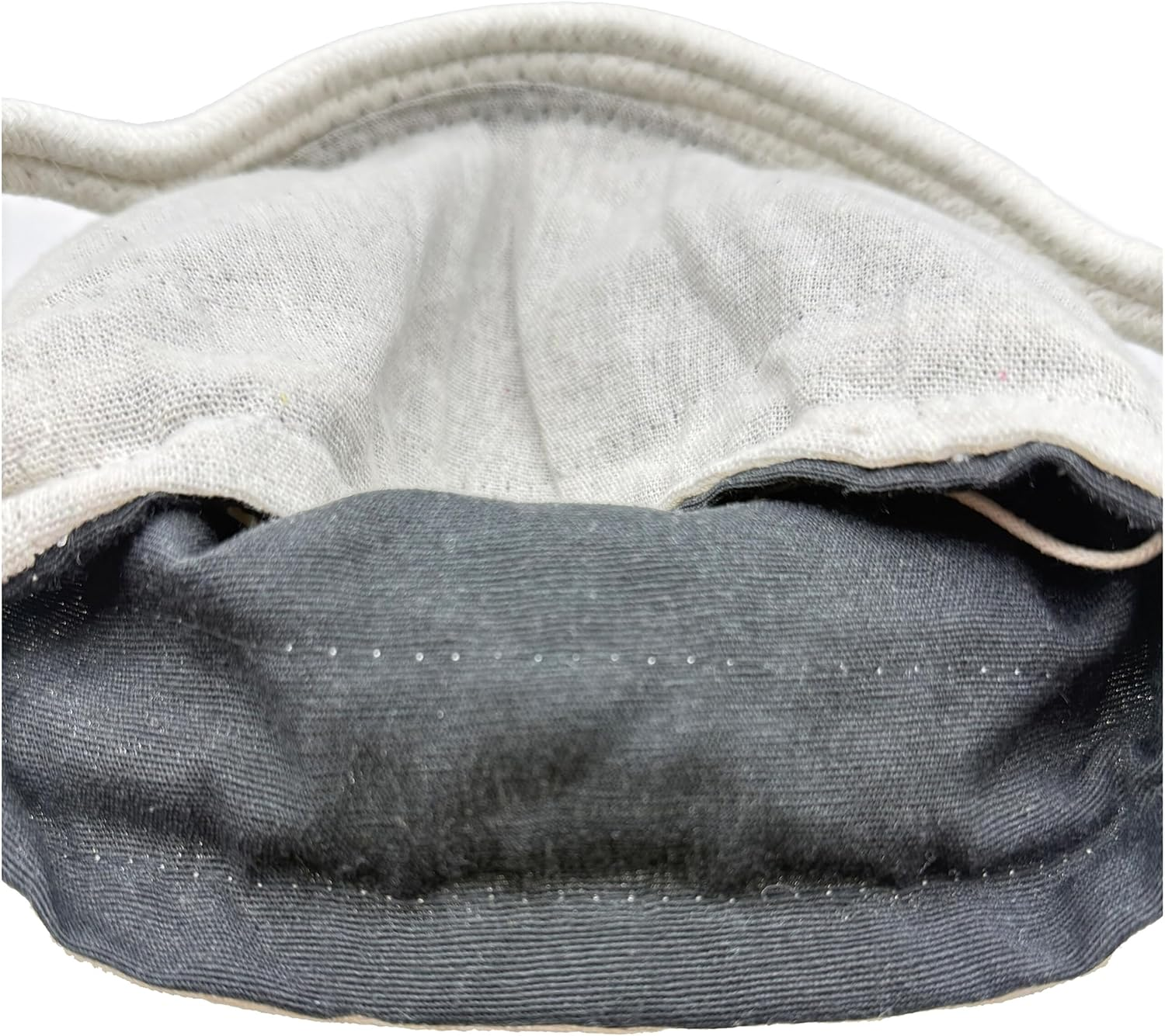 Relaxdays Potato Storage, 3-Pack, Potato Bags with Handles, Cotton & Polyester, Different Sizes, White/Beige image number 4