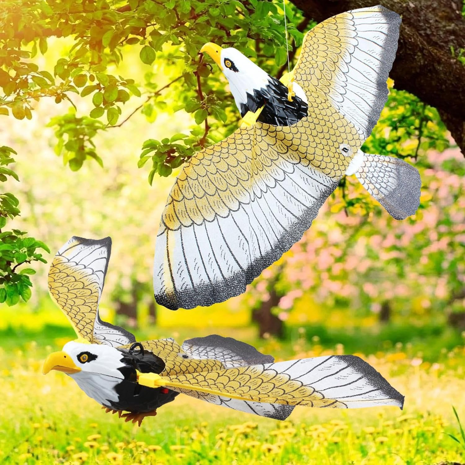 Bird Scarer Flying Kite - Fake Eagle Decoy - Realistic Pigeon Scarer Device, Flying Falcon Decoy, Outdoor Falcon Garden Decor image number 2