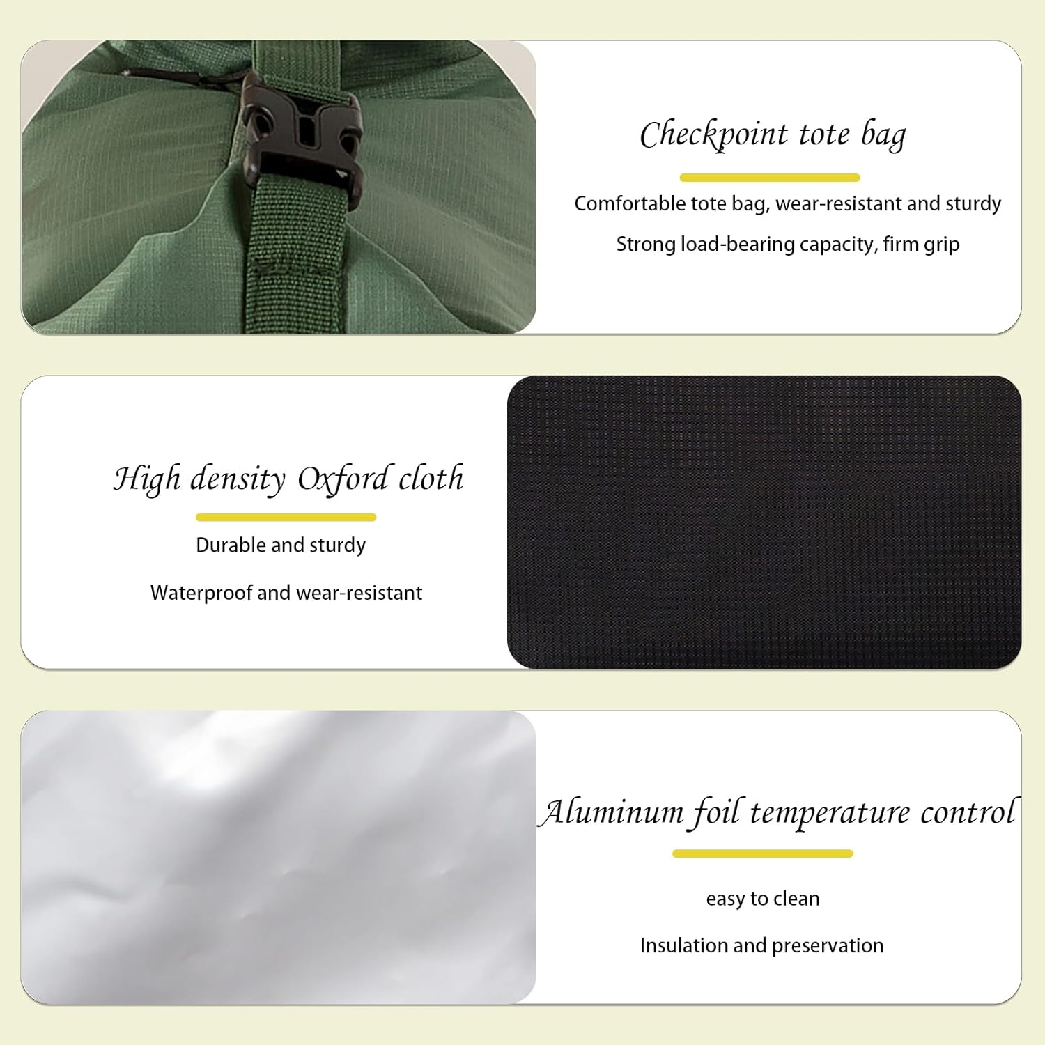 Insulated Lunch Bag for Men & Women, Waterproof Oxford Fabric with Long-Lasting Thermal Protection - Lunch Bag Reusable Cooler Bag for Work, School, Picnic, Travel (Black)