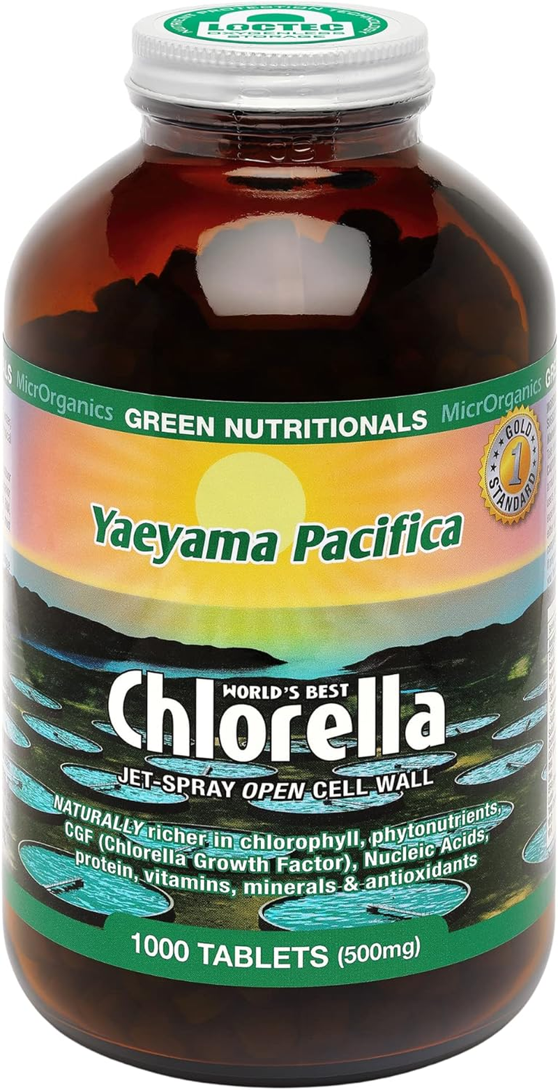 Green Nutritionals Yaeyama Pacifica Chlorella 1000 Tablets - Vegan Vegetarian