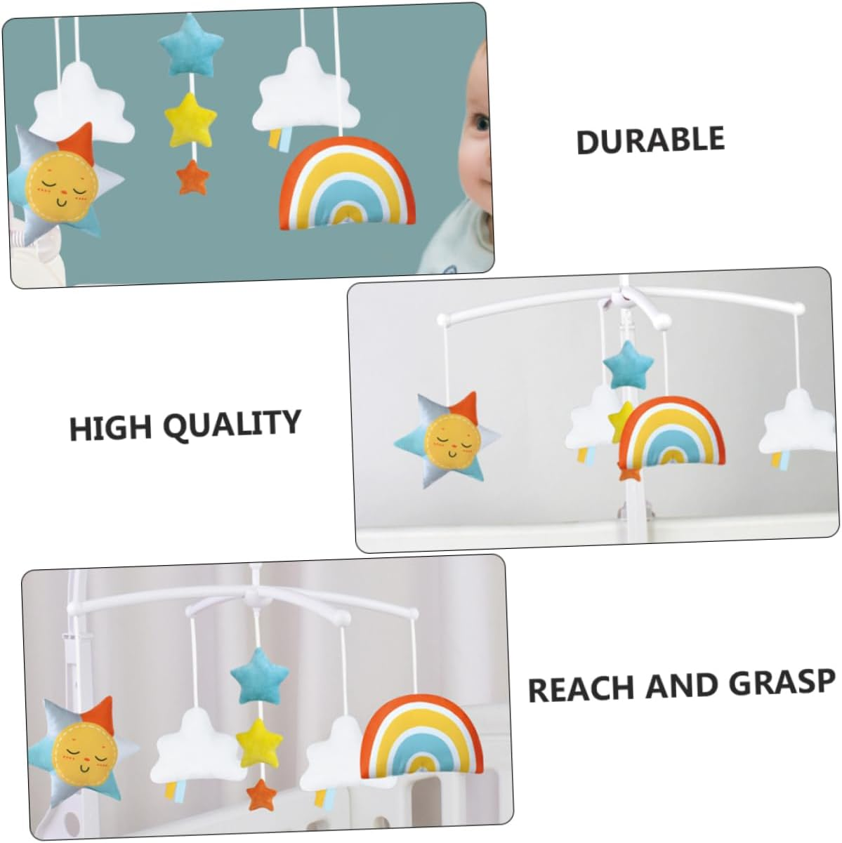 1 PC Bed Bell Decorative Plaything Cartoon Design for Newborns Durable Crib Accessory for Parent Communication No Batteries Required