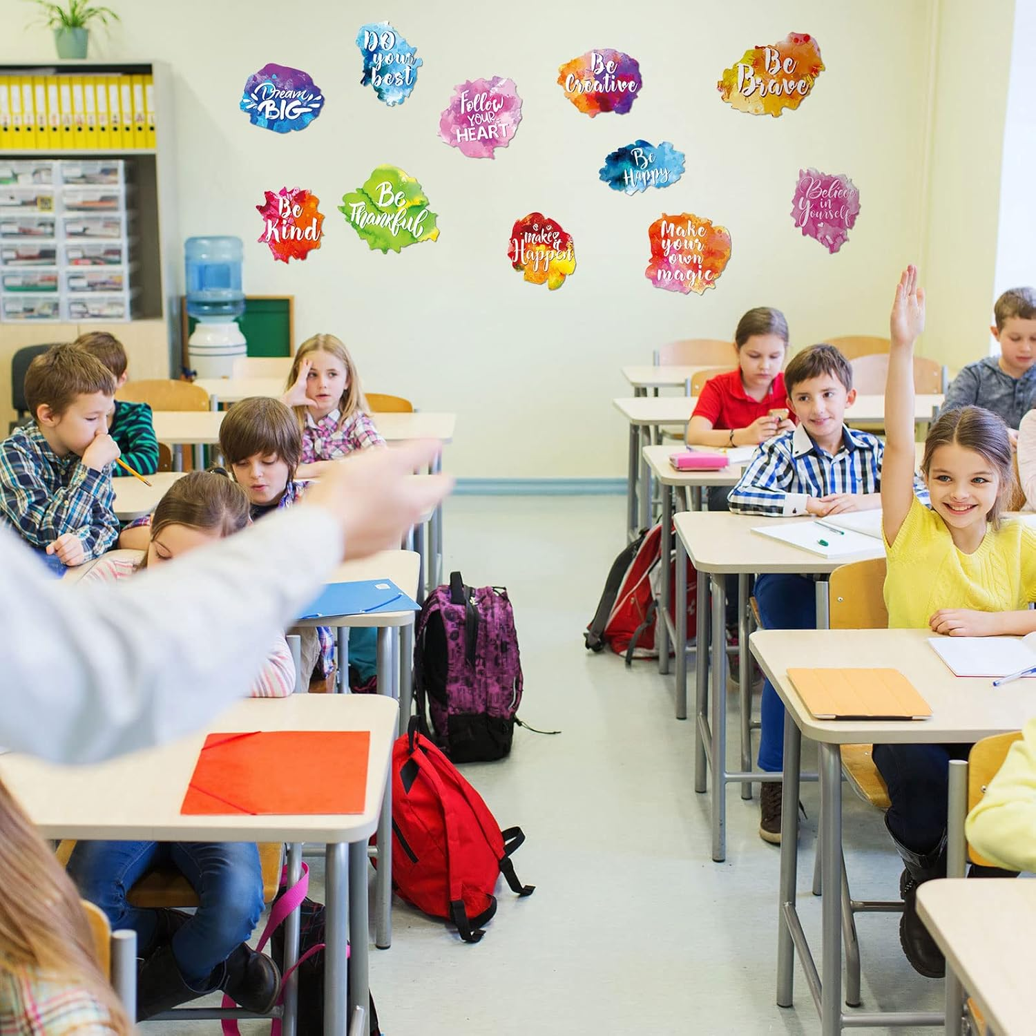 Zonon 6 Pieces Back to School Inspirational Classroom Wall Decal Watercolor Motivational Quote Sticker Colorful Inspirational Sticker for Classroom Home Wall Bedroom Bathroom Kitchen Playroom Decor image number 4