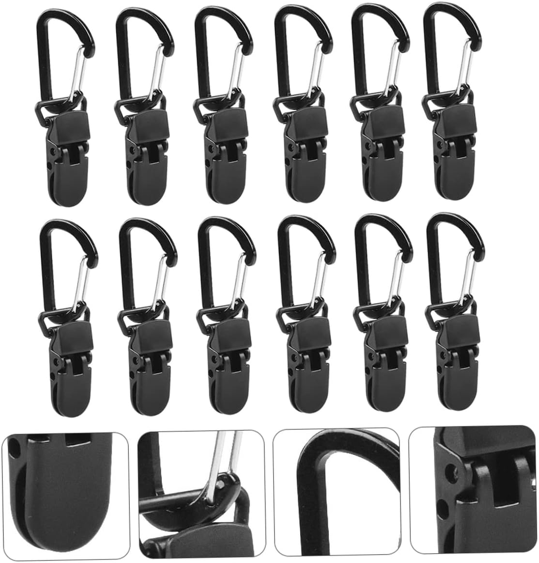 12 Pcs Heavy Duty Shade Sail Tarp Clips Secure Clamp Outdoor Camping Tent Hardware Kits for Canopy Awning Tarp Hold Down image number 1