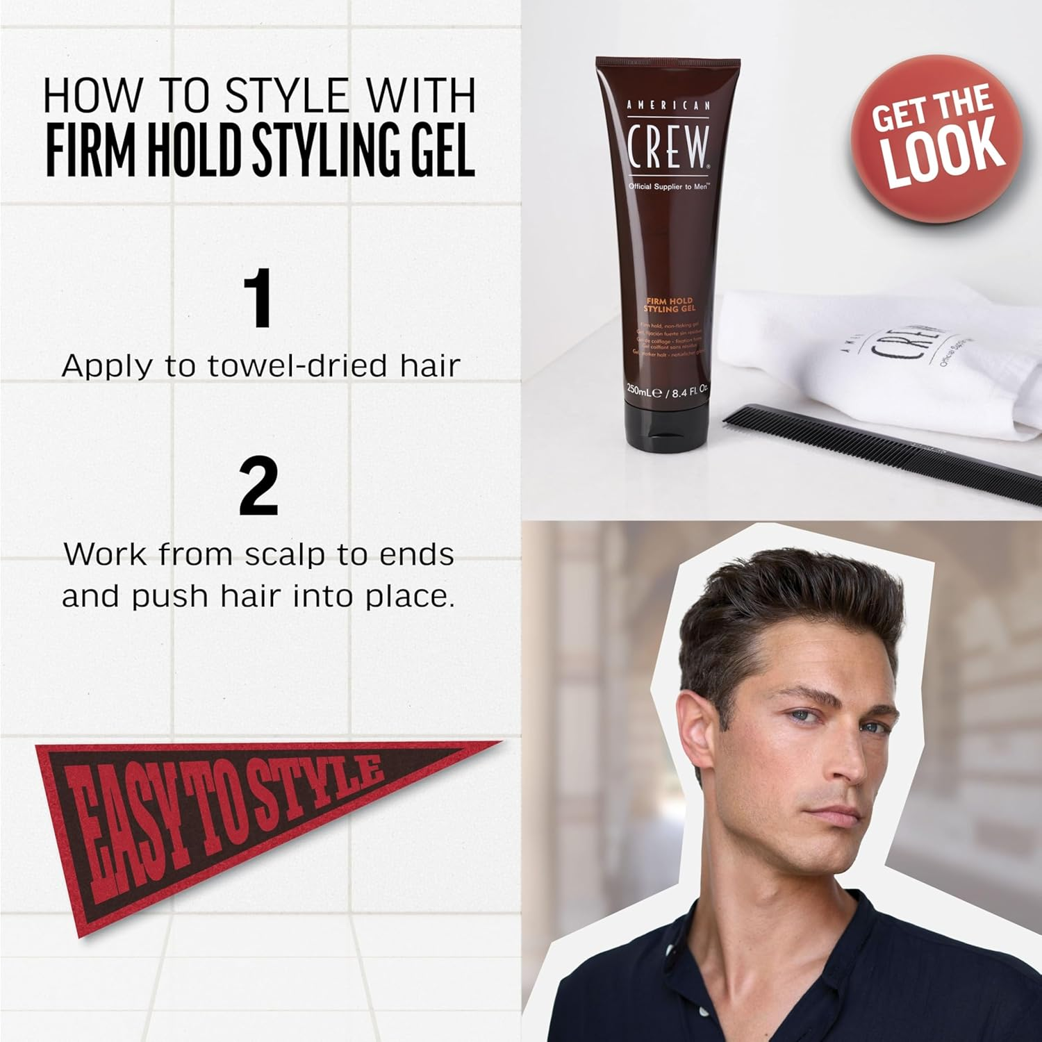 American Crew Firm Hold Styling Gel Tube image number 4