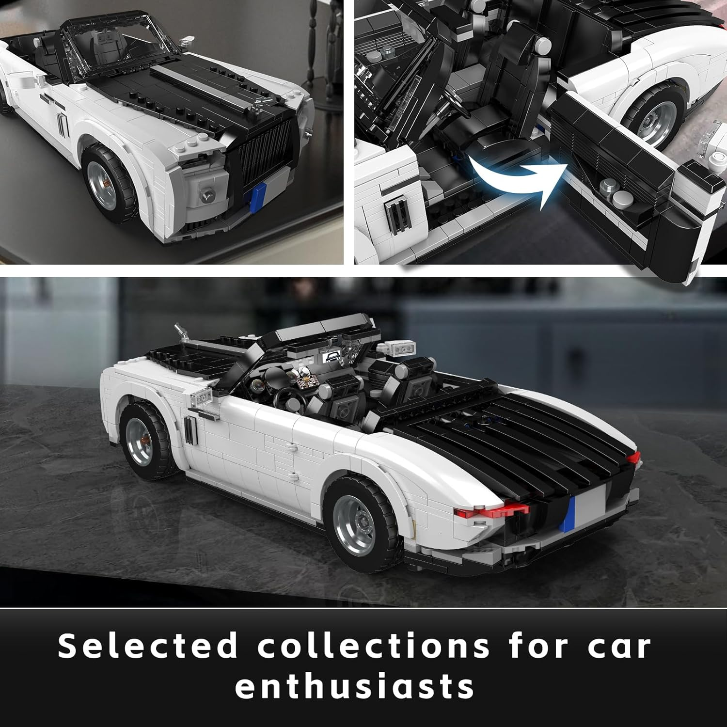 Mould King 10031 MOC Technik Roadster Model Building Block Set, Creative Tech Roadster Convertible Car Clamping Blocks Kit, Car Model Blocks Toy Set Suitable for Supercar Enthusiasts (1603+ PCS) image number 5