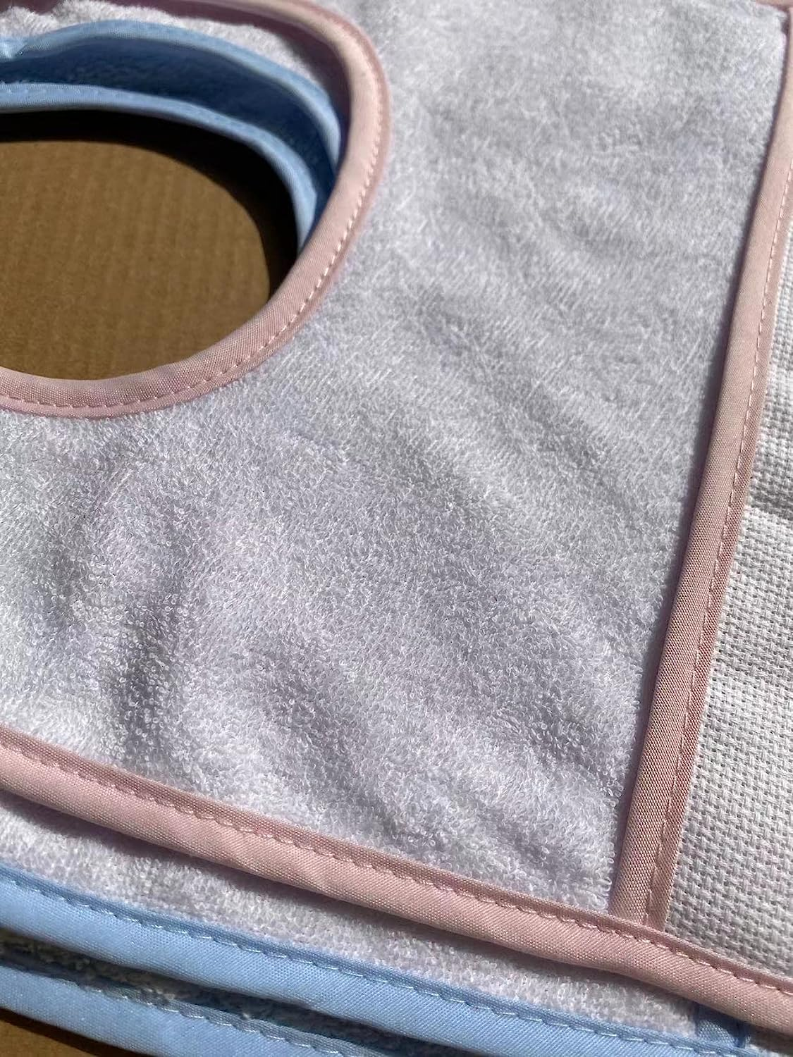 6 Pcs Blue Edged Cotton Boy Baby Bib Cross Stitch Kits,16Ct Cotton Aida Cloth, DIY Area 100X40Aida Cross Stitch,Mum to Be Gift, DIY Cross Stitch Bib image number 5