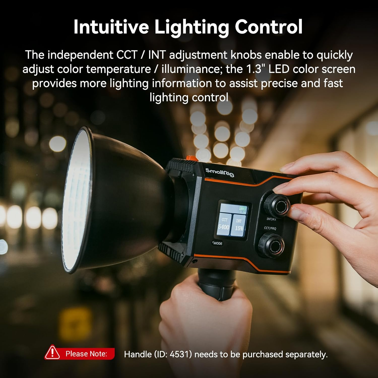 Smallrig RC 60B COB Video Light (Lite Edition) with Built-In 3400Mah Battery & Type-C PD Fast Charging, Bicolor LED Video Light for Shooting, Continuous Output Light with 9 Light Effects - 4518 image number 6