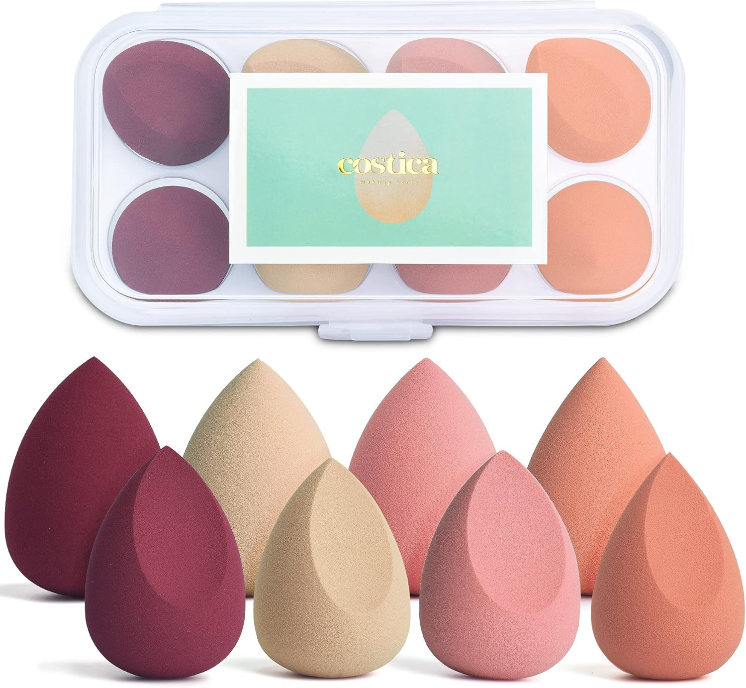 COSTICA Makeup Sponge, 8 Pcs Beauty Blender for Foundation Blending Sponge, Multi-Colored Makeup Blender with Storage Box, Flawless for Liquid Cream and Powder image number 5