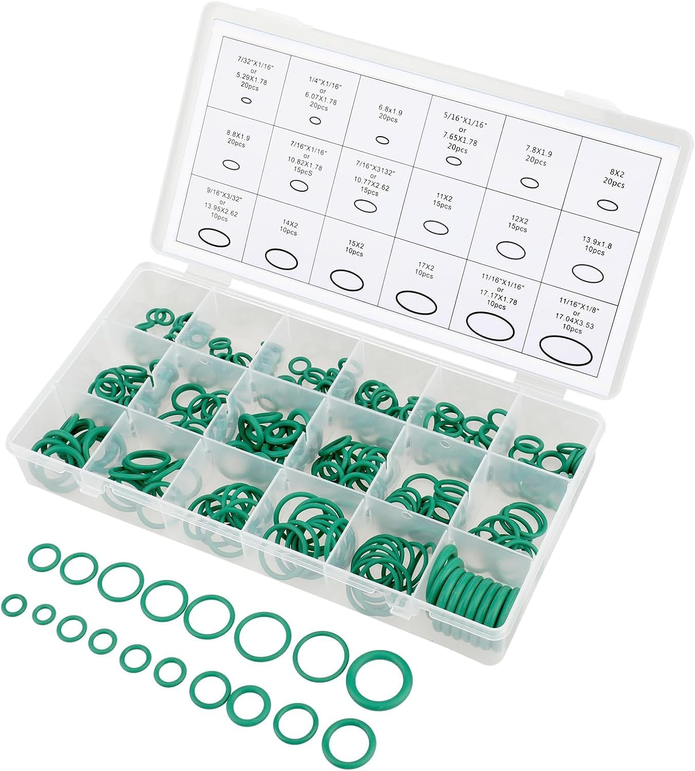 270 Pcs O Rings Kit Car Air Conditioning Compressor Seals O-Ring Rubber Seals AC O Ring Sealing O Rings Gasket Assortment Set for A/C Professional Plumbing Automotive image number 5