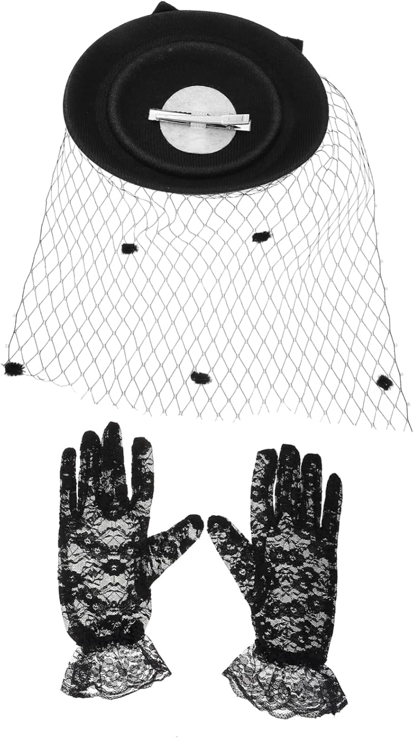 OHPHCALL 1 Set Cocktail Hat Retro Top Hat Derby Facinator Party S Vintage Fascinator S Pillbox Bride Headpieces for Wedding Mesh Hair Decoration Prom Polyester Mesh Women'S