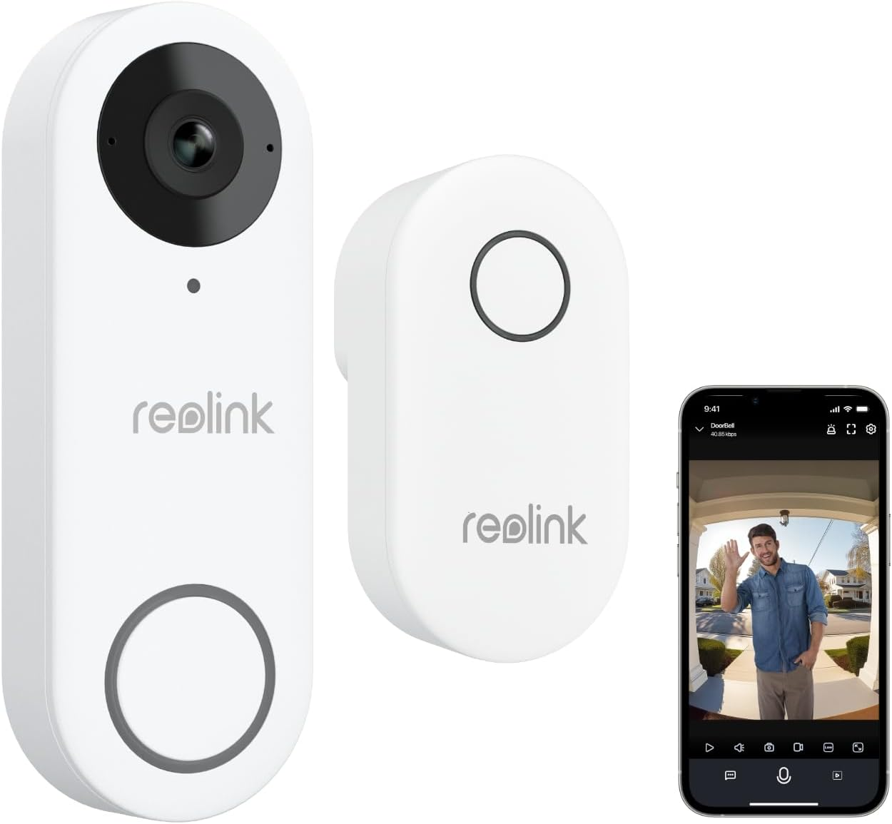 Reolink Video Doorbell with Chime, 5MP Ultra HD Wired Doorbell with Camera, 2.4/5Ghz Wifi, Personal Detection Alarms, 180&deg; Ultra Wide Angle, 2-Way Audio, Remote Access, Video Doorbell Wifi