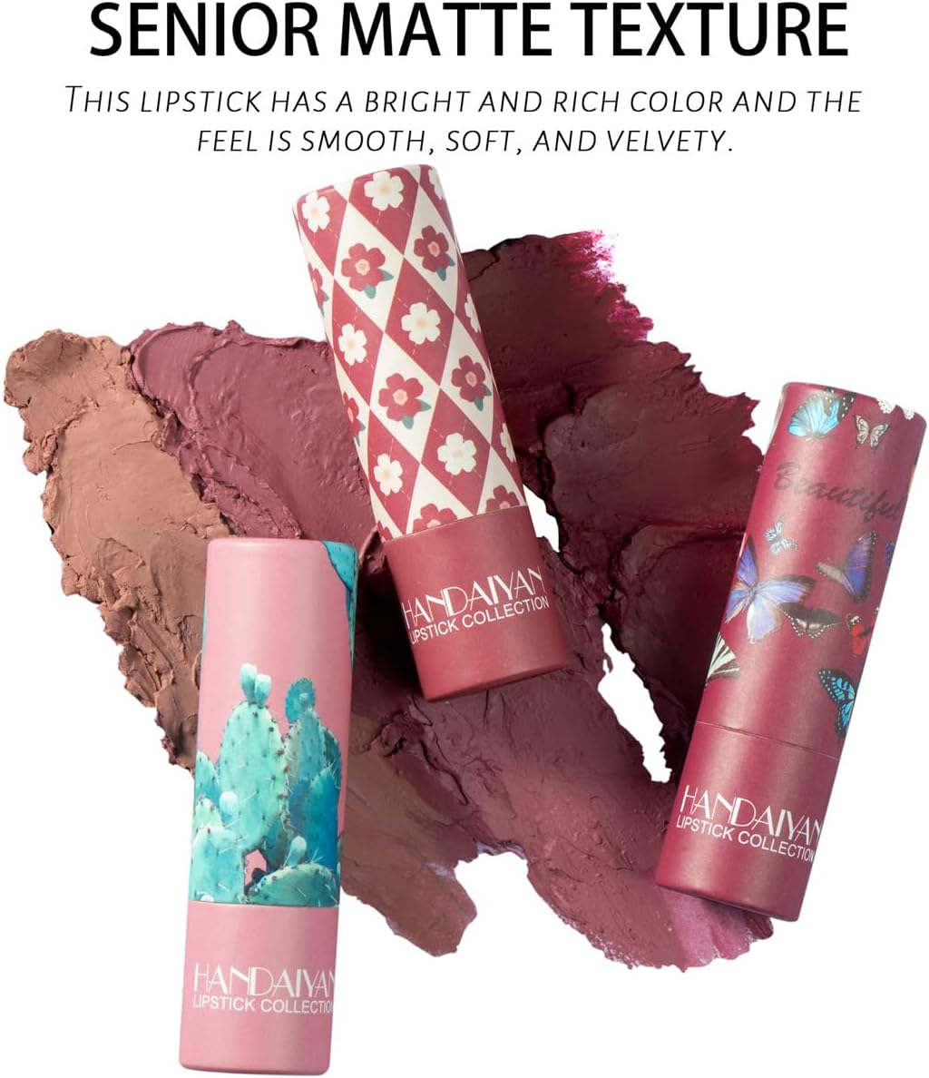 Wimode Matte Nude Lipstick,Silky Velvet Lip Gloss Waterproof Long Lasting Lipstick for Women Lip Stick Non-Stick Cup(002#) - 003 image number 4