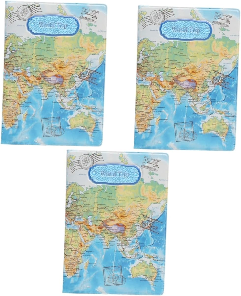 3Pcs Passport Holder Leather Pocket Protector Passport Case Bus Pass Wallet Passport Book Holder Protective Sleeves Id Card Holder Travel Document Case Protective Skin Documents image number 3