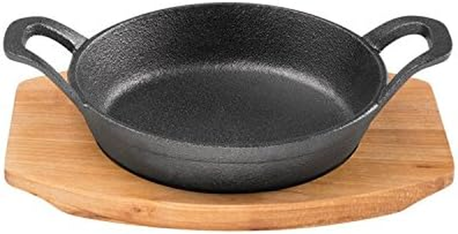 Pyrolux Pyrocast round Gratin, 12 Cm with Maple Tray Black