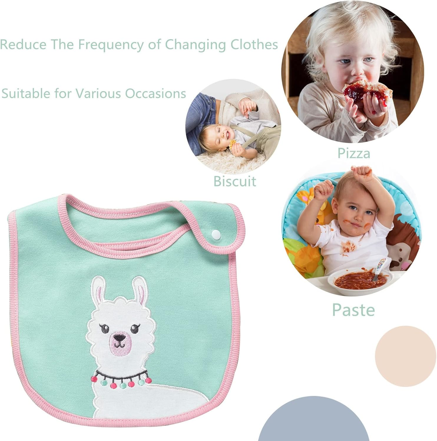 Insular Baby Bibs Baby Bandana Drool Bibs 100% Cotton for Boys Girls Unisex for Teething and Drooling, 6 Pack image number 1