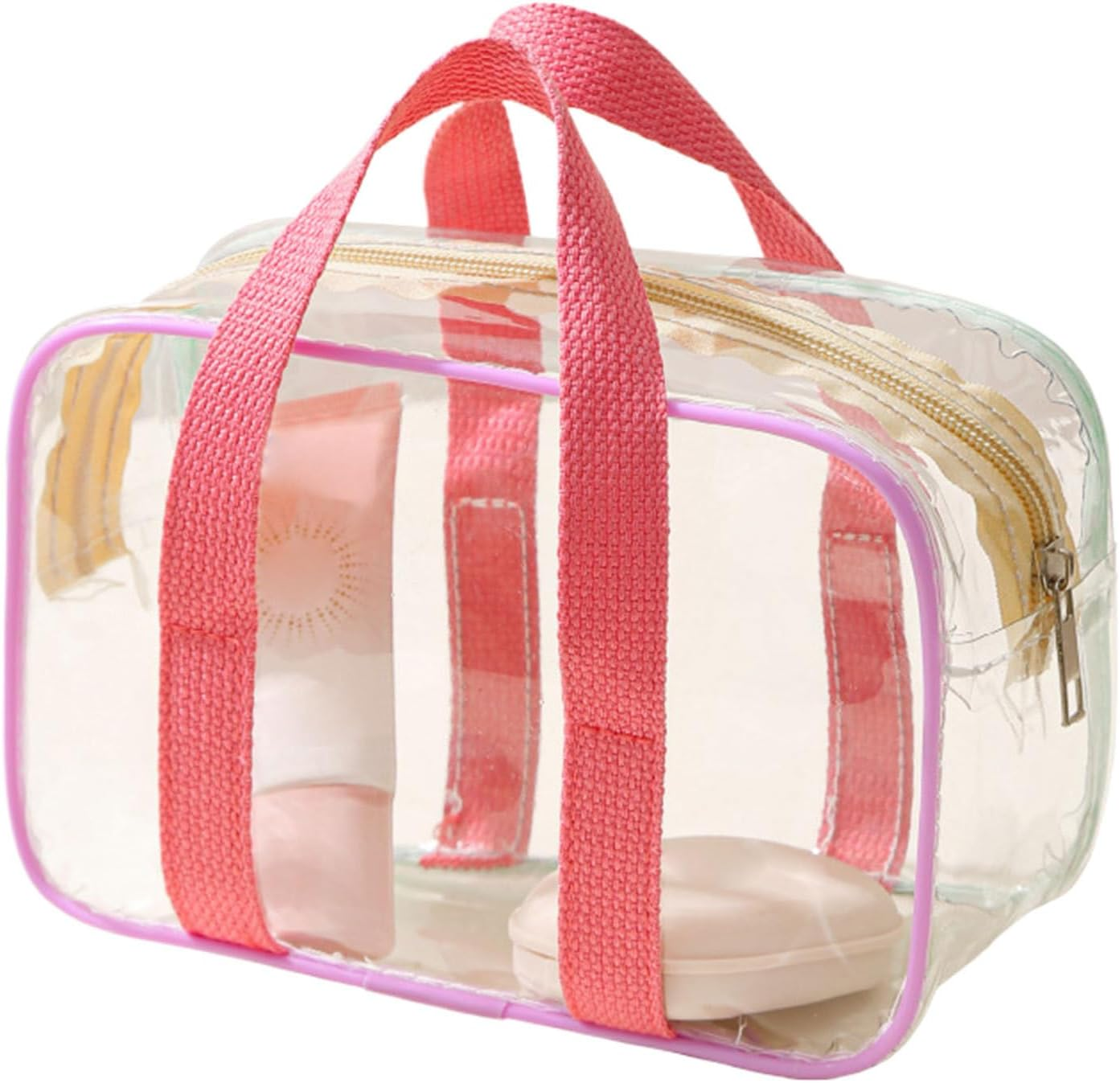Transparent Travel Bag for Cosmetics and Hygiene Utensils, Travel-Friendly Storage for Plane, Waterproof Large Travel Organiser for Travel, Fitness, Holiday, Plane, School, Festival, Party image number 2