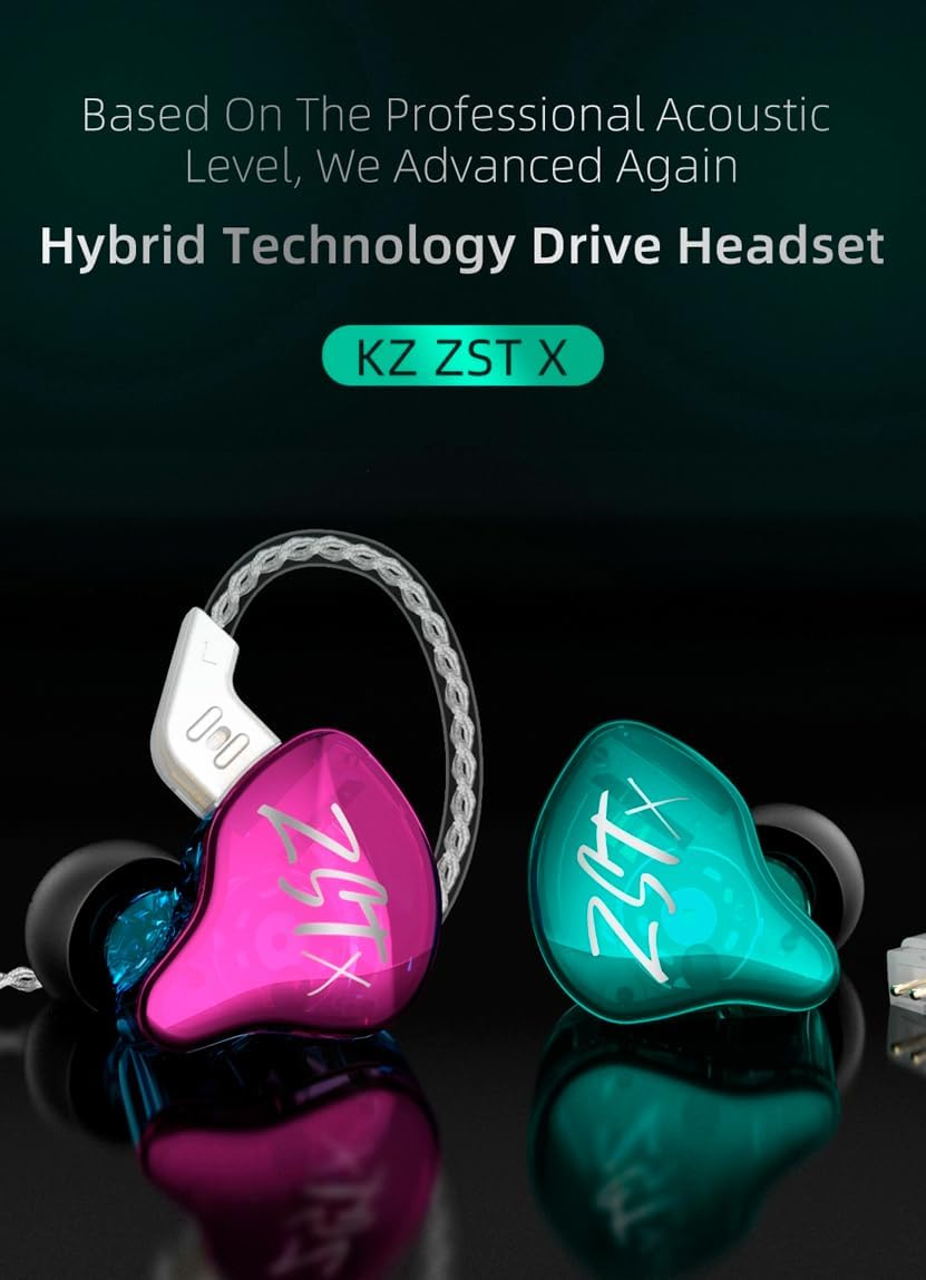 KZ ZST X Earbuds with Microphone Cyan image number 5