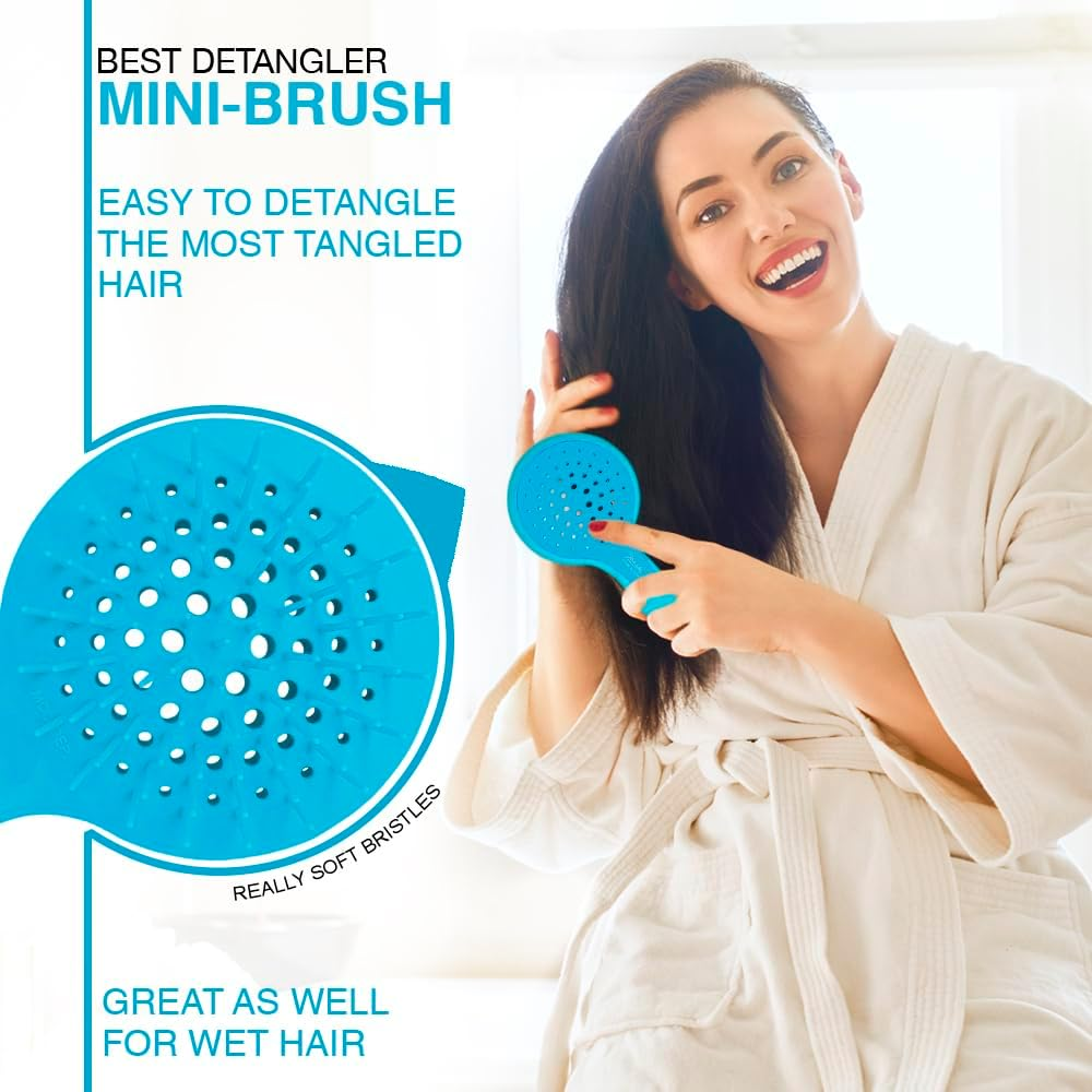 Janeke Mini Superbrush &ndash; Kids Hair Brush & Small Hair Brush for Detangling &ndash; Gentle Anti-Static Bristles &ndash; Vented Brush for Wet or Dry Hair &ndash; Great for Curly, Thick, Fine, and Wavy Hair (Mini Blue) - Fuchsia image number 3