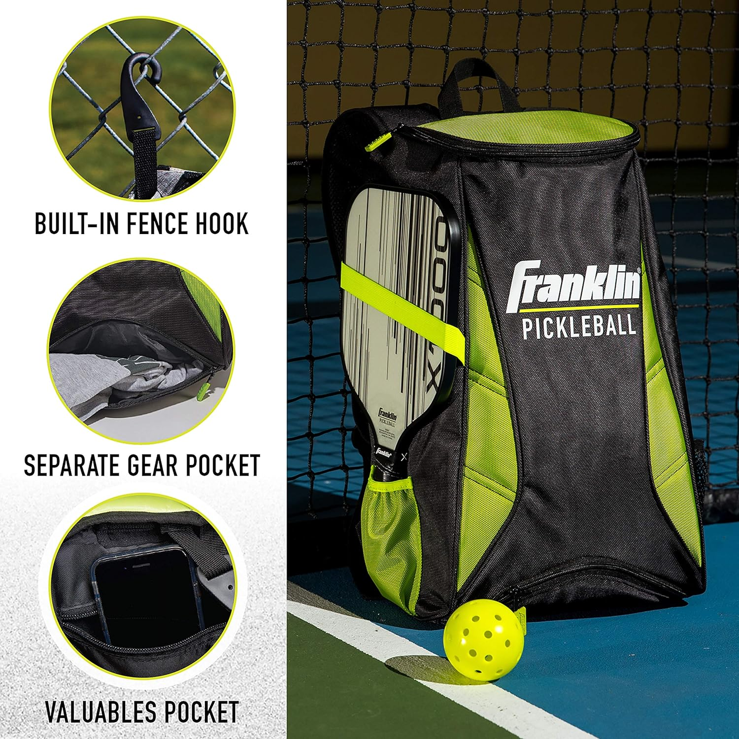 Franklin Sports Unisex-Adult Franklin Sports Deluxe Competition Pickleball Backpack 52862X