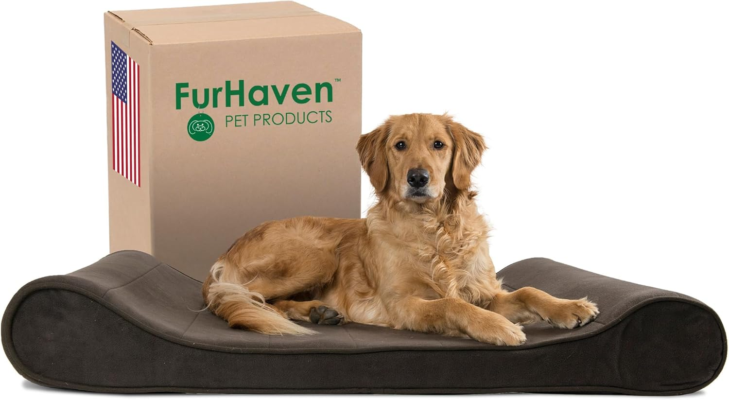 Furhaven Pet Dog Bed | Orthopedic Ultra Plush Luxe Lounger Pet Bed for Dogs & Cats, Gray, Large