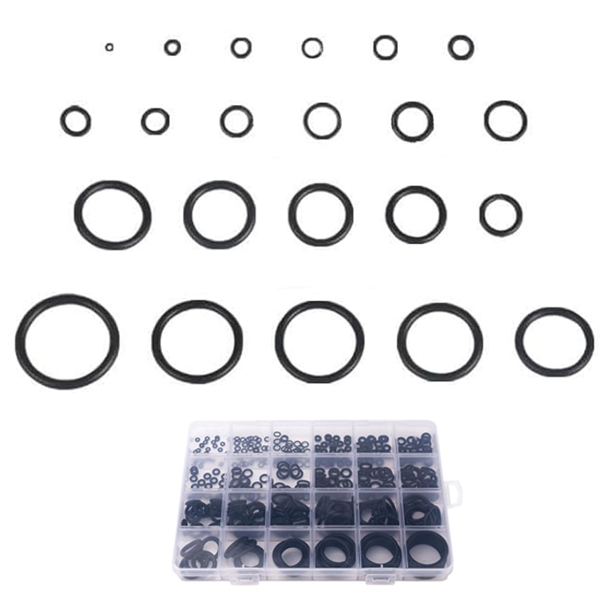 400 Pcs Rubber O-Rings Assortment Kit, O Rings Kit,24 Sizes Nitrile Rubber O Rings Sealing Kits for Faucet,Hose,Automotive Repair, Plumbing,Gas image number 2
