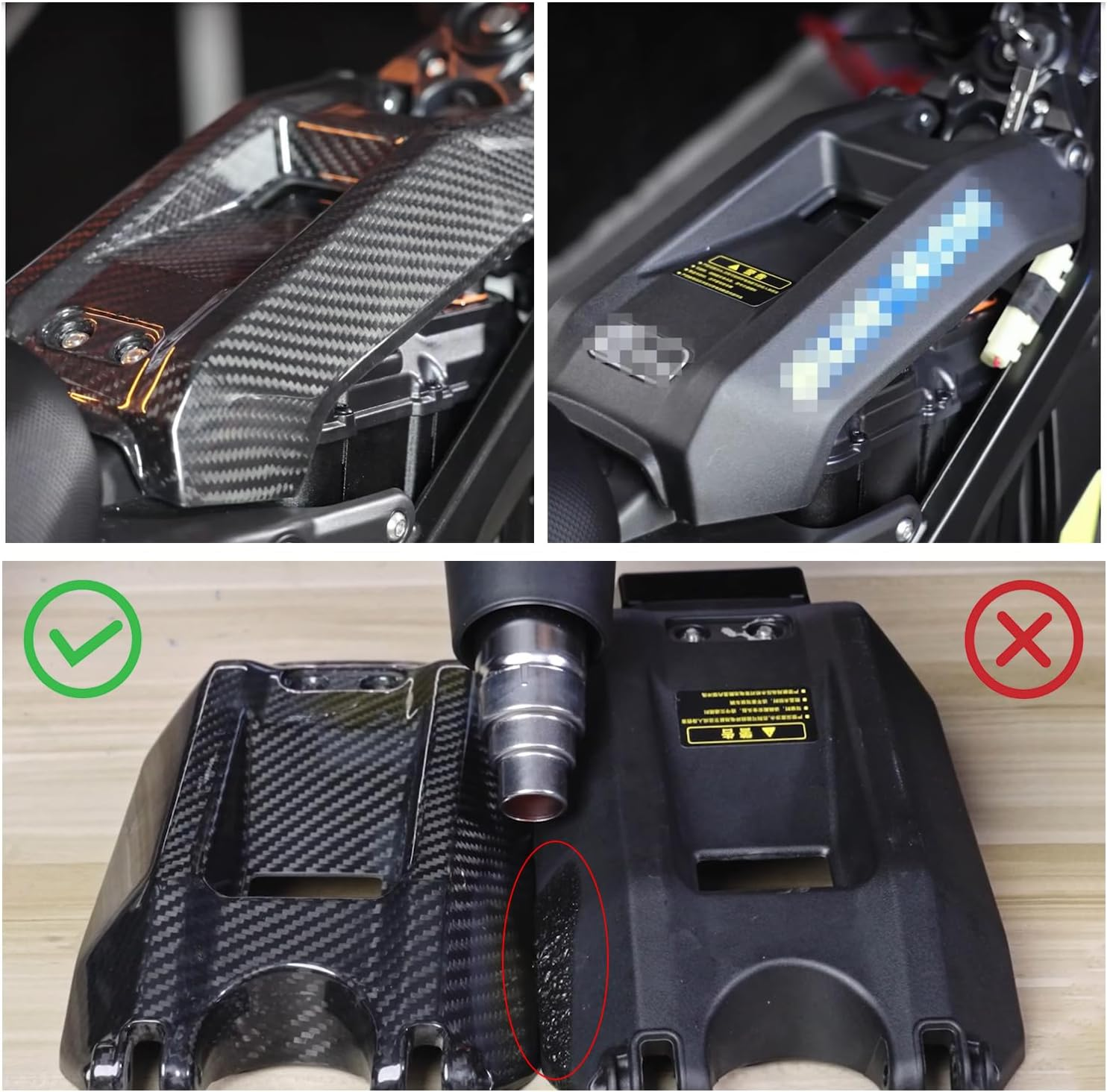Surron Battery Cover, Genuine Carbon Fiber Motorcycle Battery Cover, Trim, Battery Protector for Sur Ron Surron X/S/L1E Electric Dirt Bike image number 6