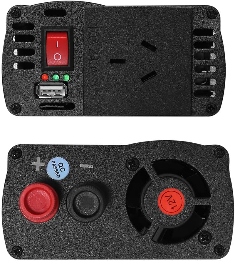 Giantz Power Inverter, 600W/1200W 12V to 240V Electric Portable Pure Sine Wave Inverters Adapter Convertor Camping Car Boat Caravan Laptop Accessories, Convenient USB Output Silver image number 1